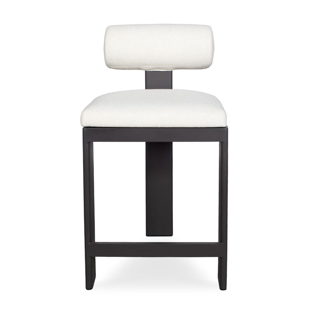 Uttermost Bolster Back White Outdoor Counter Stool