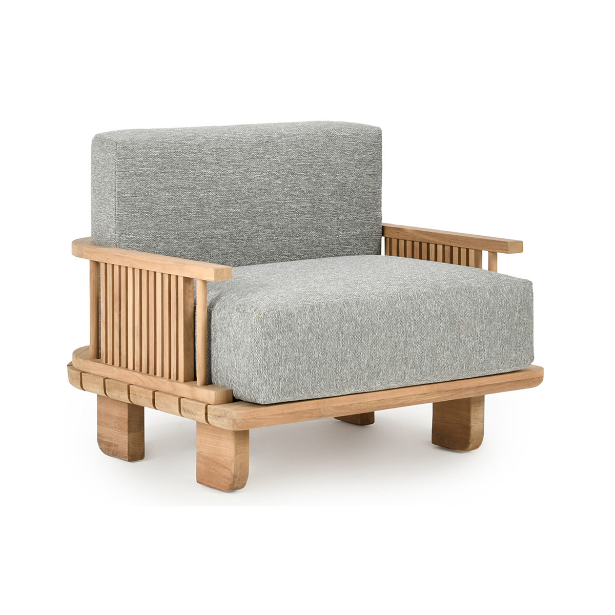Hudson Outdoor Accent Chair - Natural with Gray