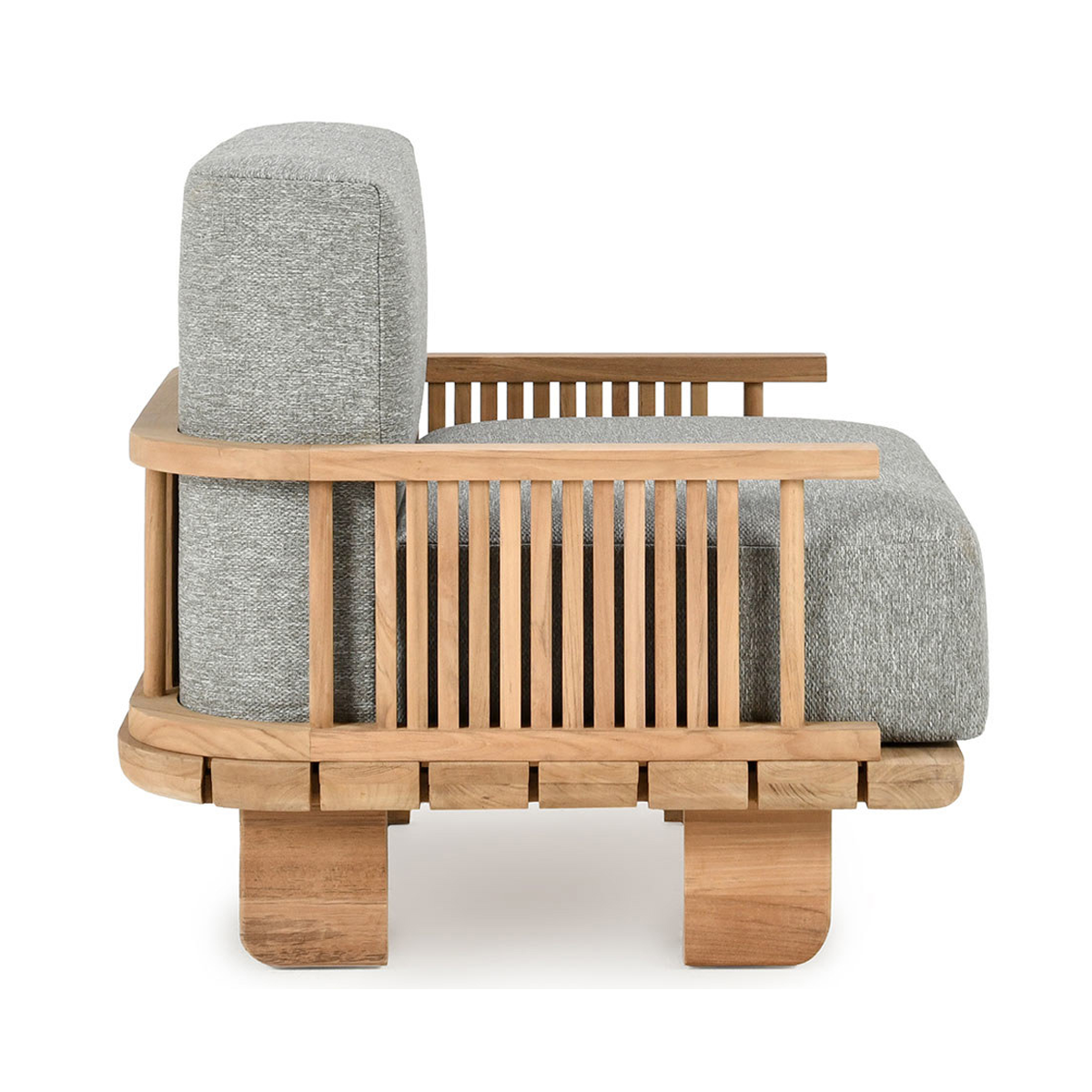 Hudson Outdoor Accent Chair - Natural with Gray