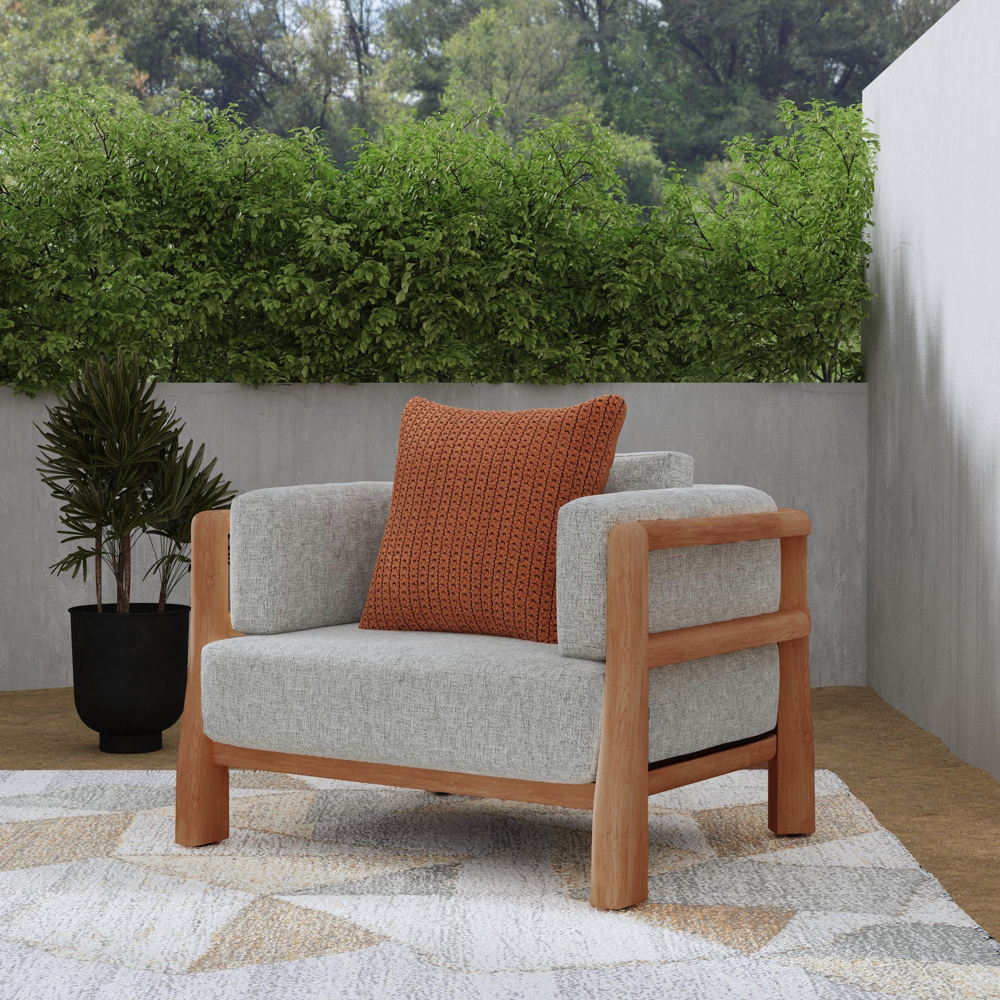 Aston Outdoor Accent Chair - Natural/Gray