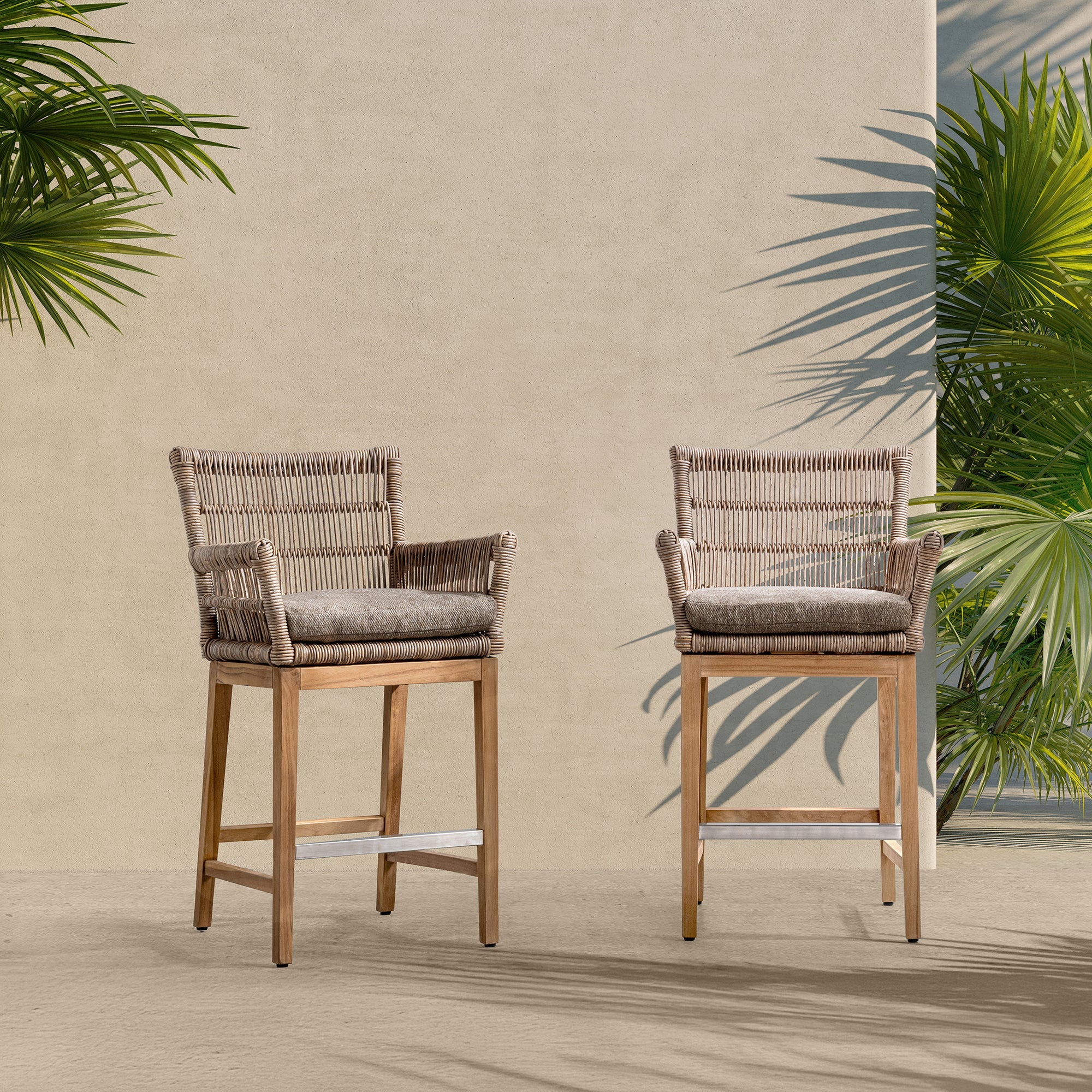 Valerie Outdoor Counter Stool - Natural