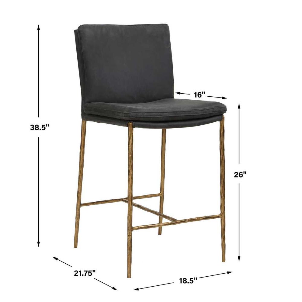 Uttermost Ascend Charcoal Counter Stool