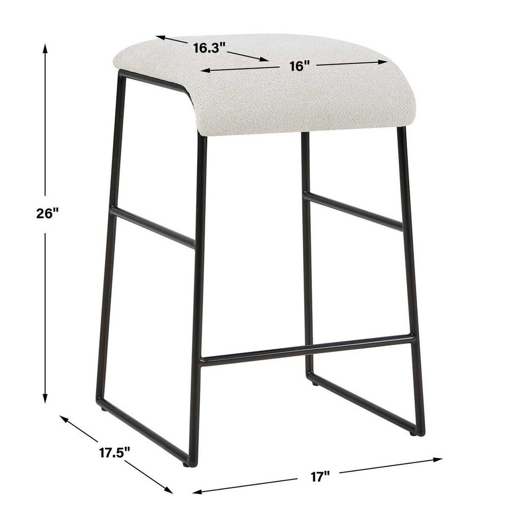 Uttermost Arcane Ecru Counter Stool