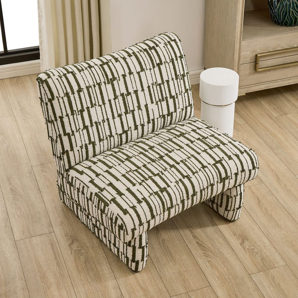Uttermost Willa Green White Accent Chair