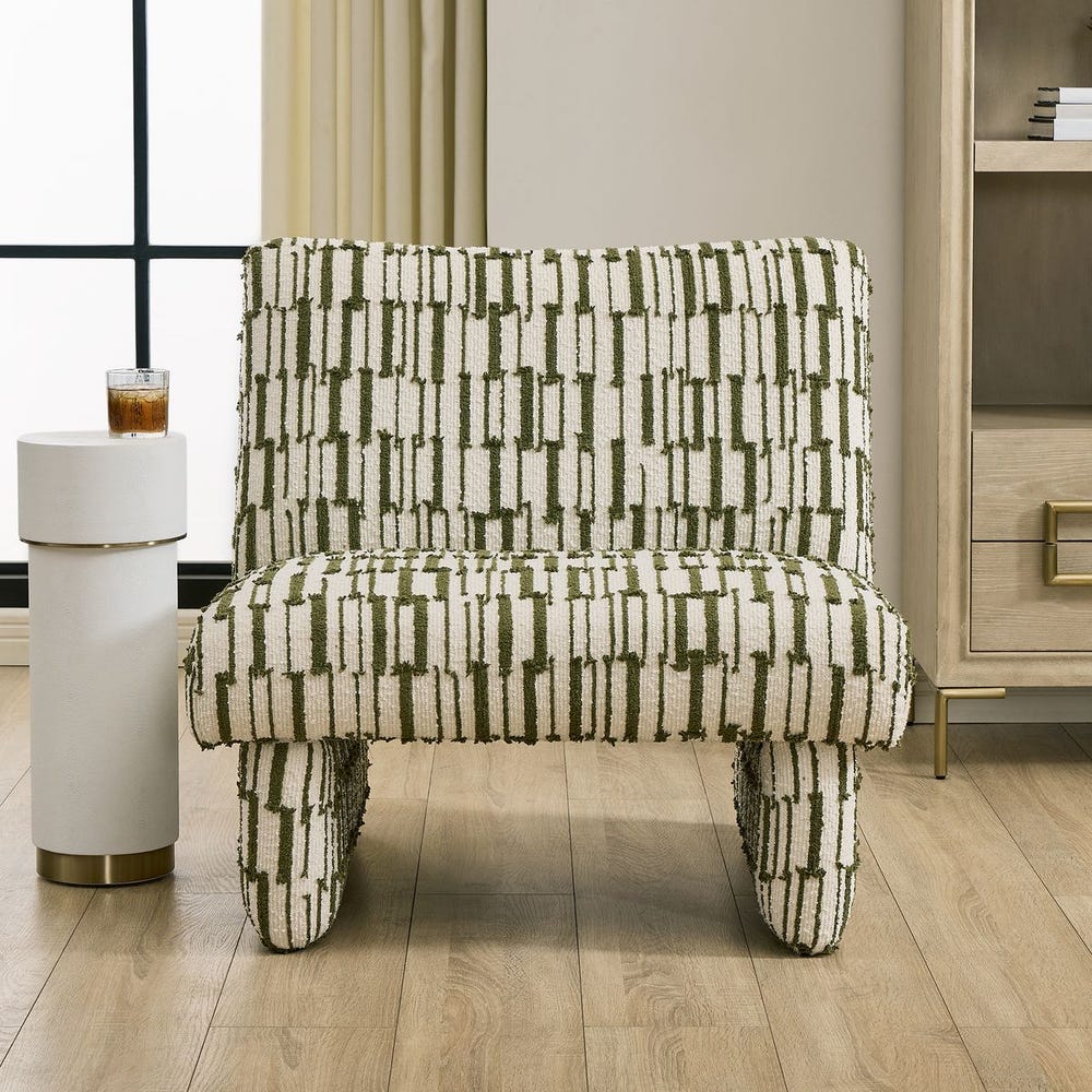 Uttermost Willa Green White Accent Chair