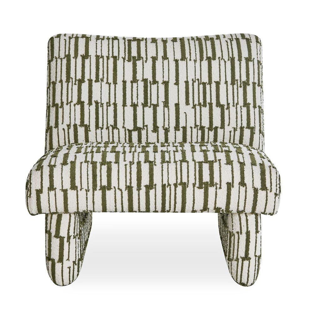 Uttermost Willa Green White Accent Chair
