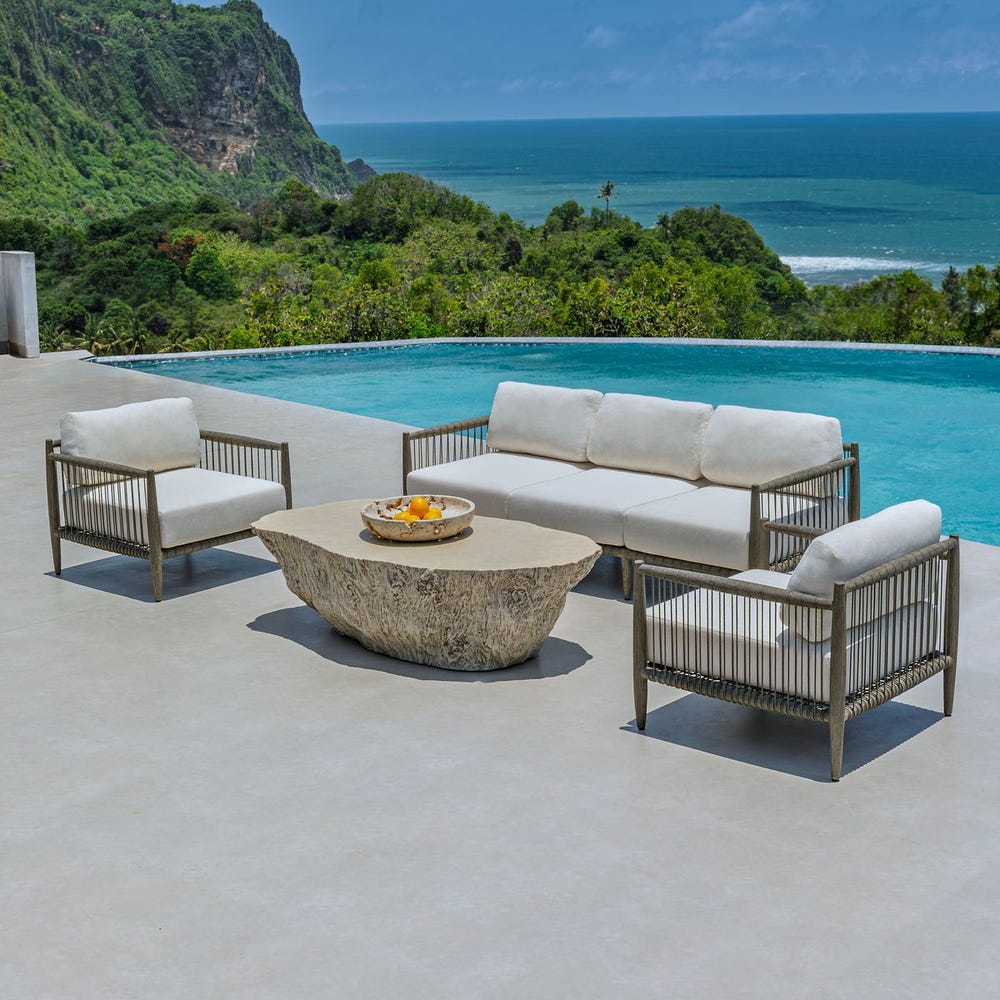 Uttermost Borneo Oyster White Outdoor Sofa