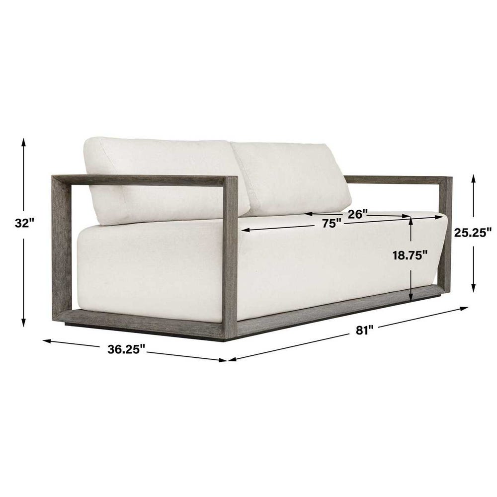 Uttermost Remsen 81" Outdoor Gray Sofa