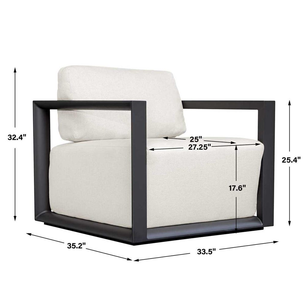 Uttermost Remsen Black/Oyster Outdoor Lounge Chair
