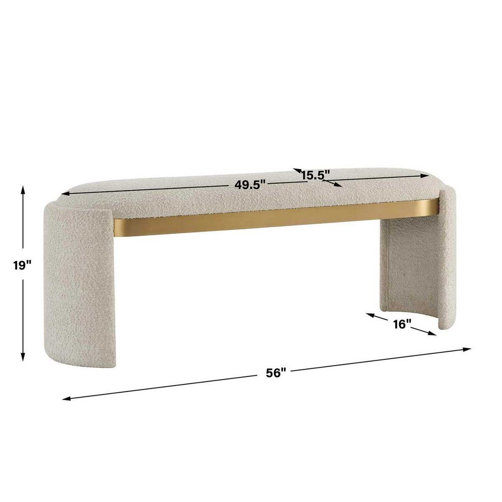 Uttermost Serena Bone White Bench