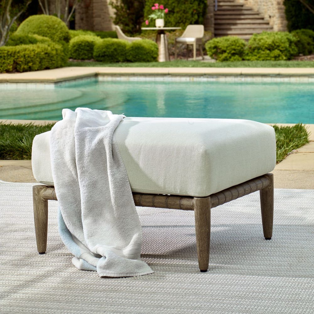 Uttermost Borneo White Cushion Outdoor Ottoman