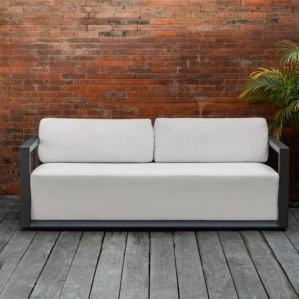 Uttermost Remsen Outdoor Black/Oyster Sofa