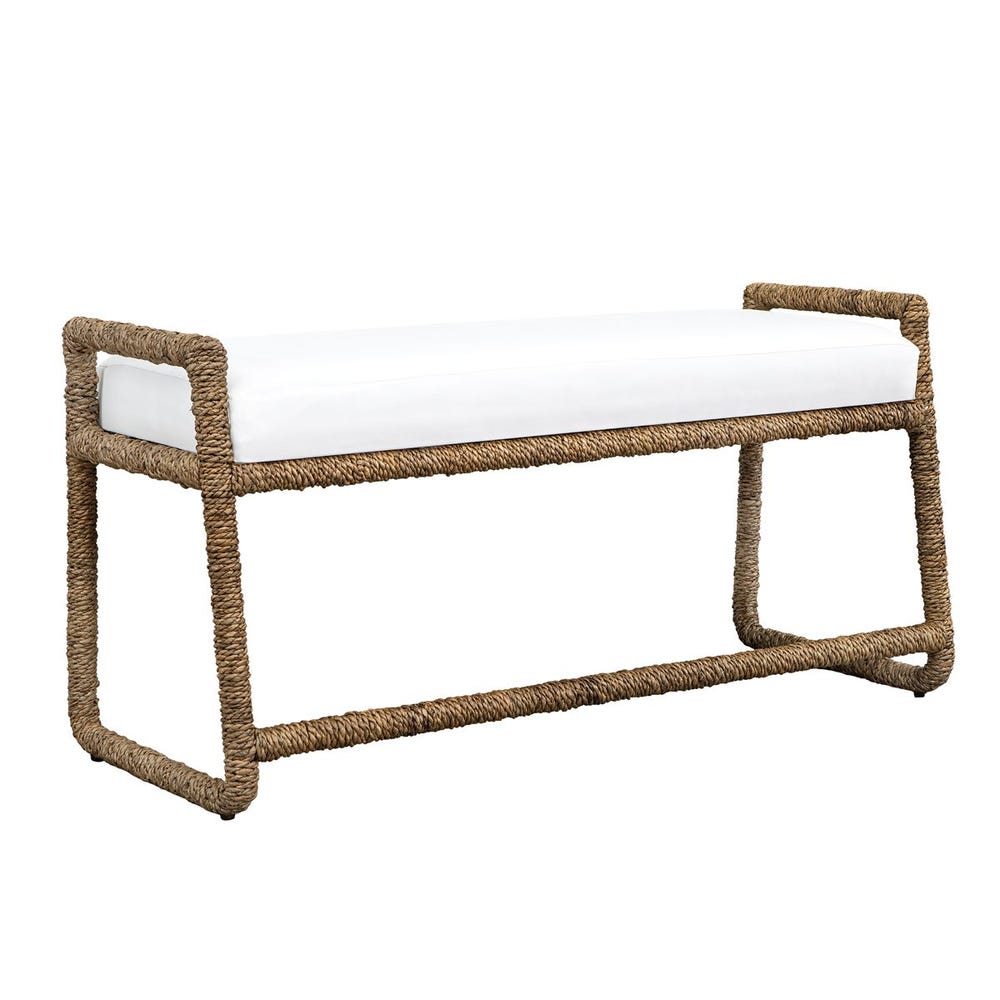Uttermost Araiza White Fabric Bench