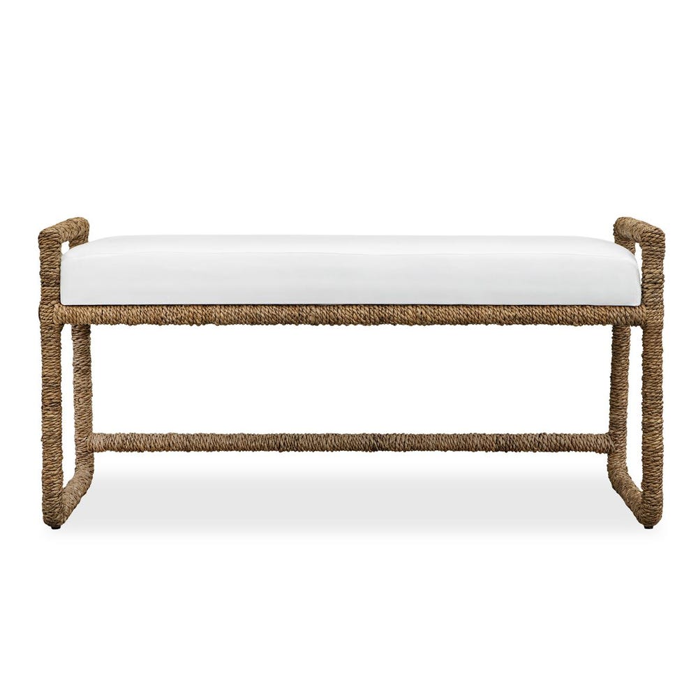 Uttermost Araiza White Fabric Bench