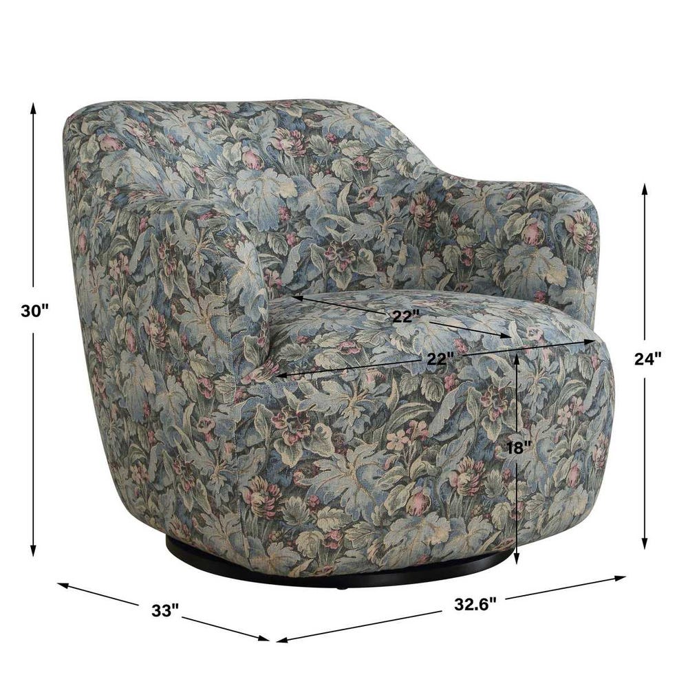 Uttermost Ansel Tapestry Swivel Chair