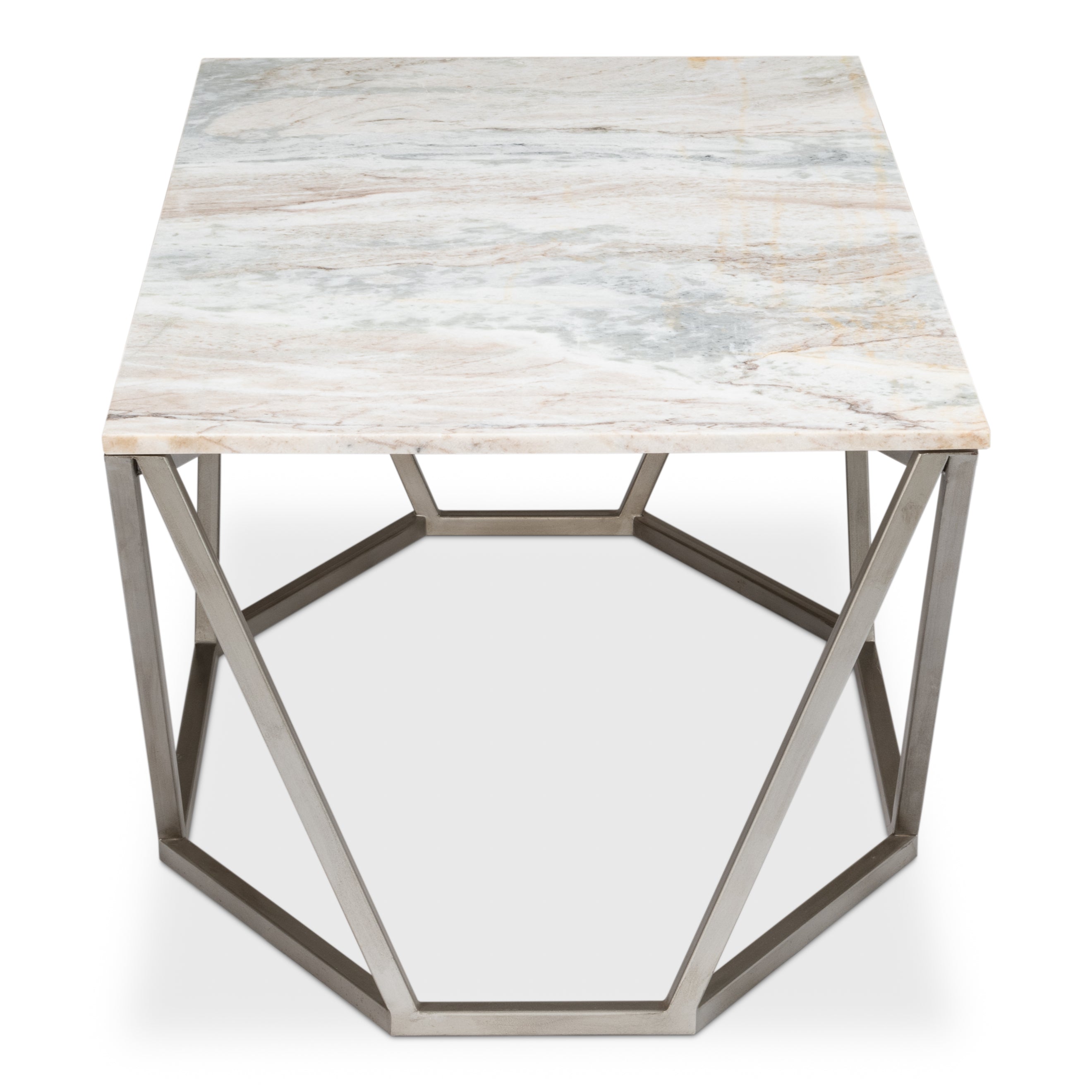 Trapezoid Marble Top Coffee Table