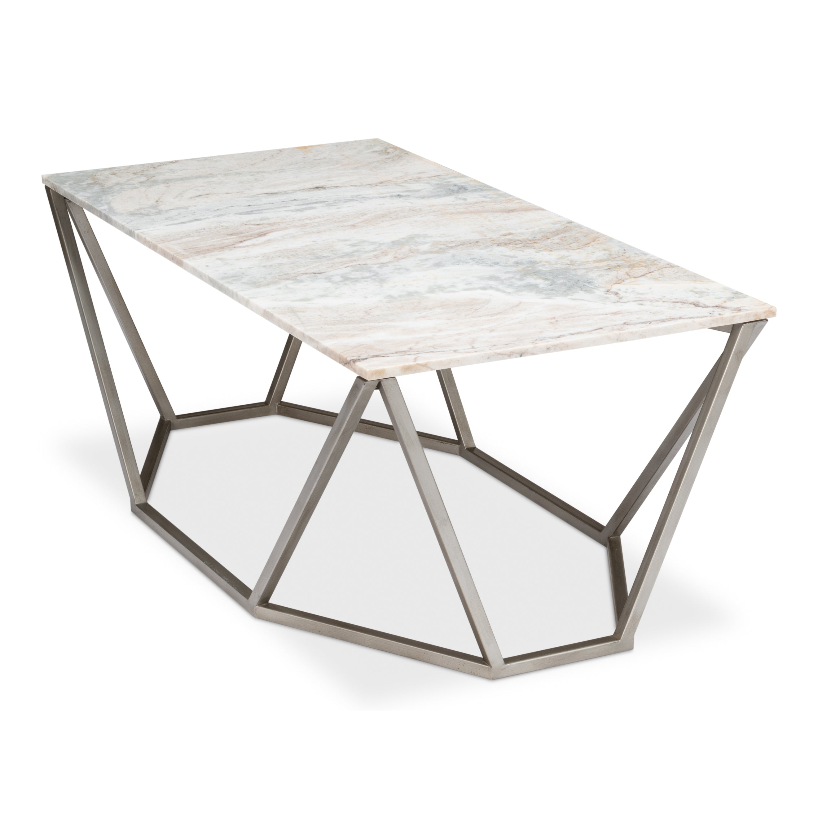 Trapezoid Marble Top Coffee Table