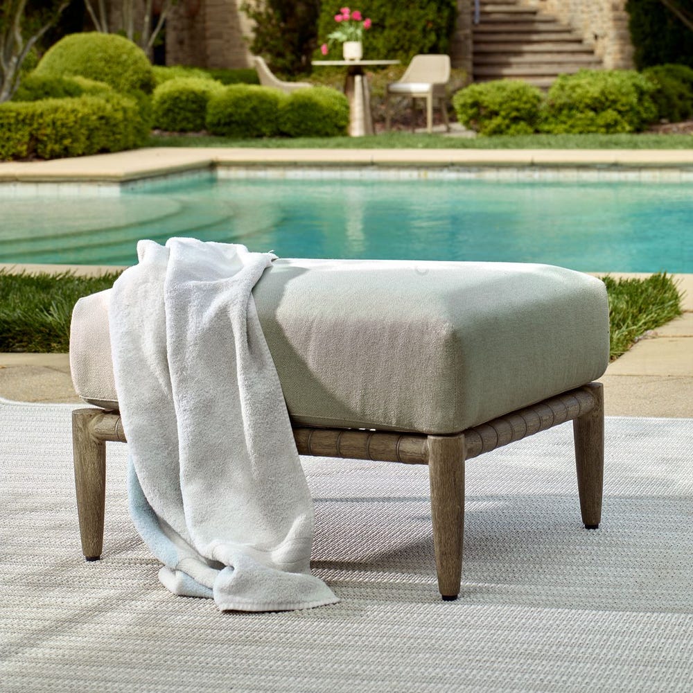 Uttermost Borneo Outdoor Dove Ottoman