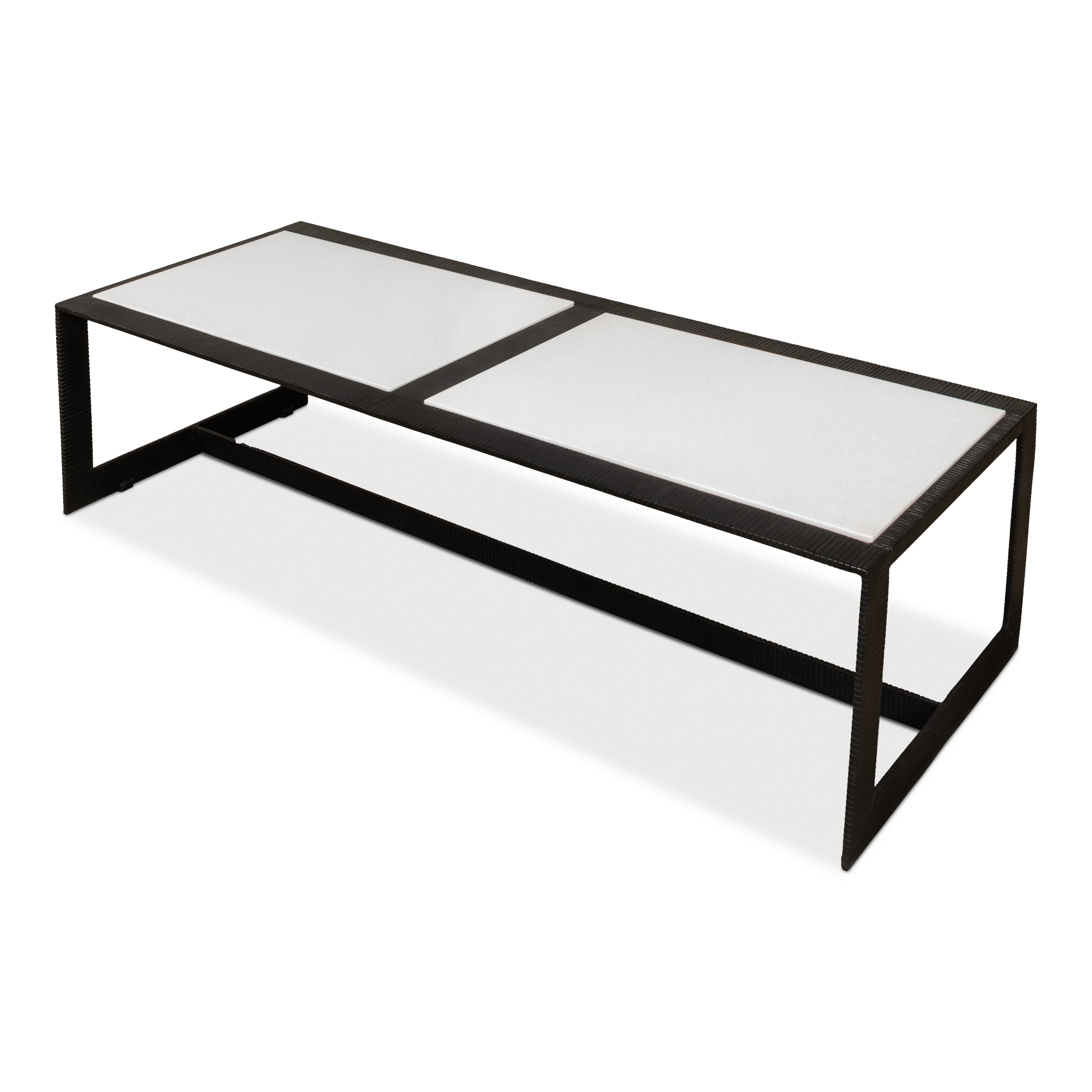 Ridged Iron Rectangular Coffee Table