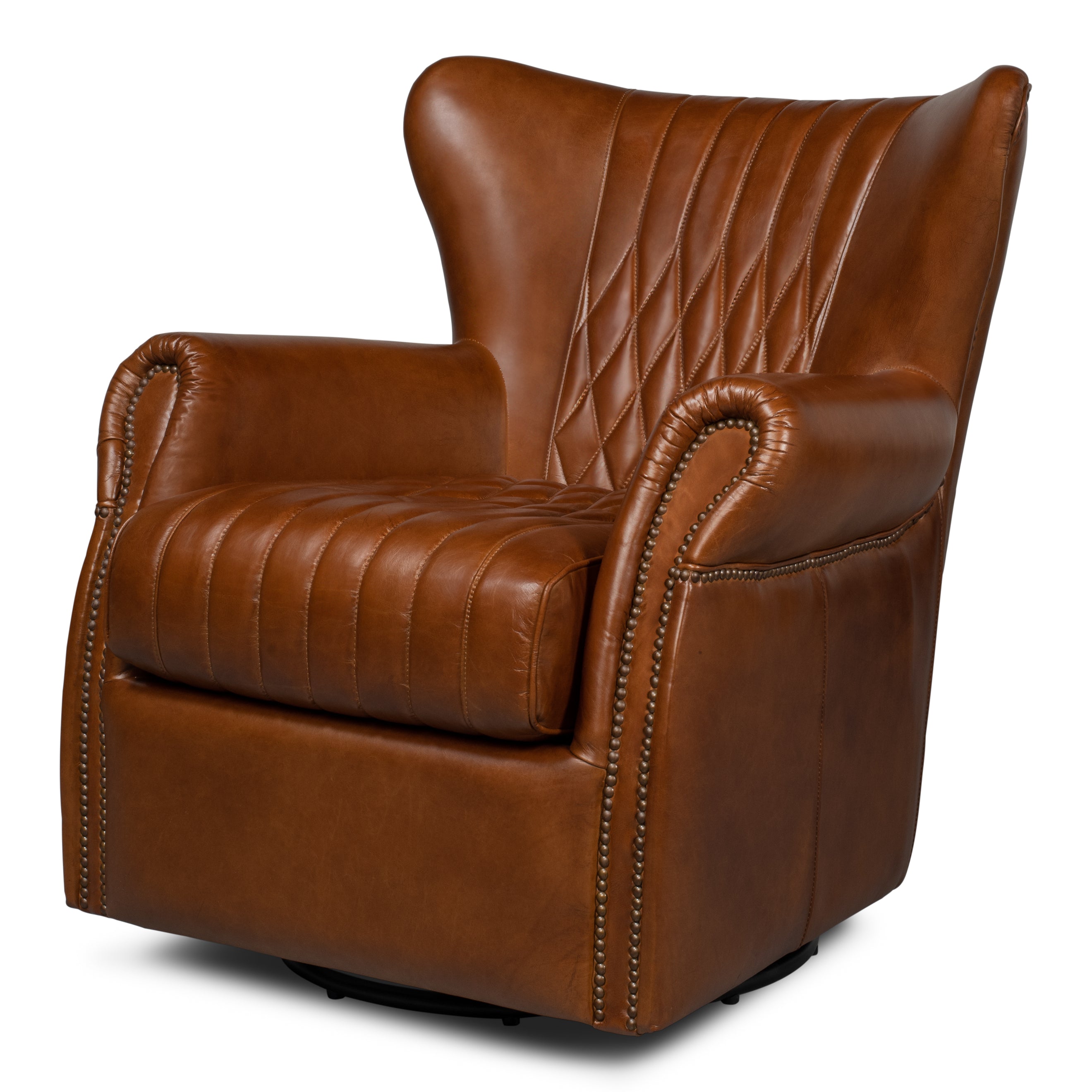 Bugatti Leather Swivel Chair