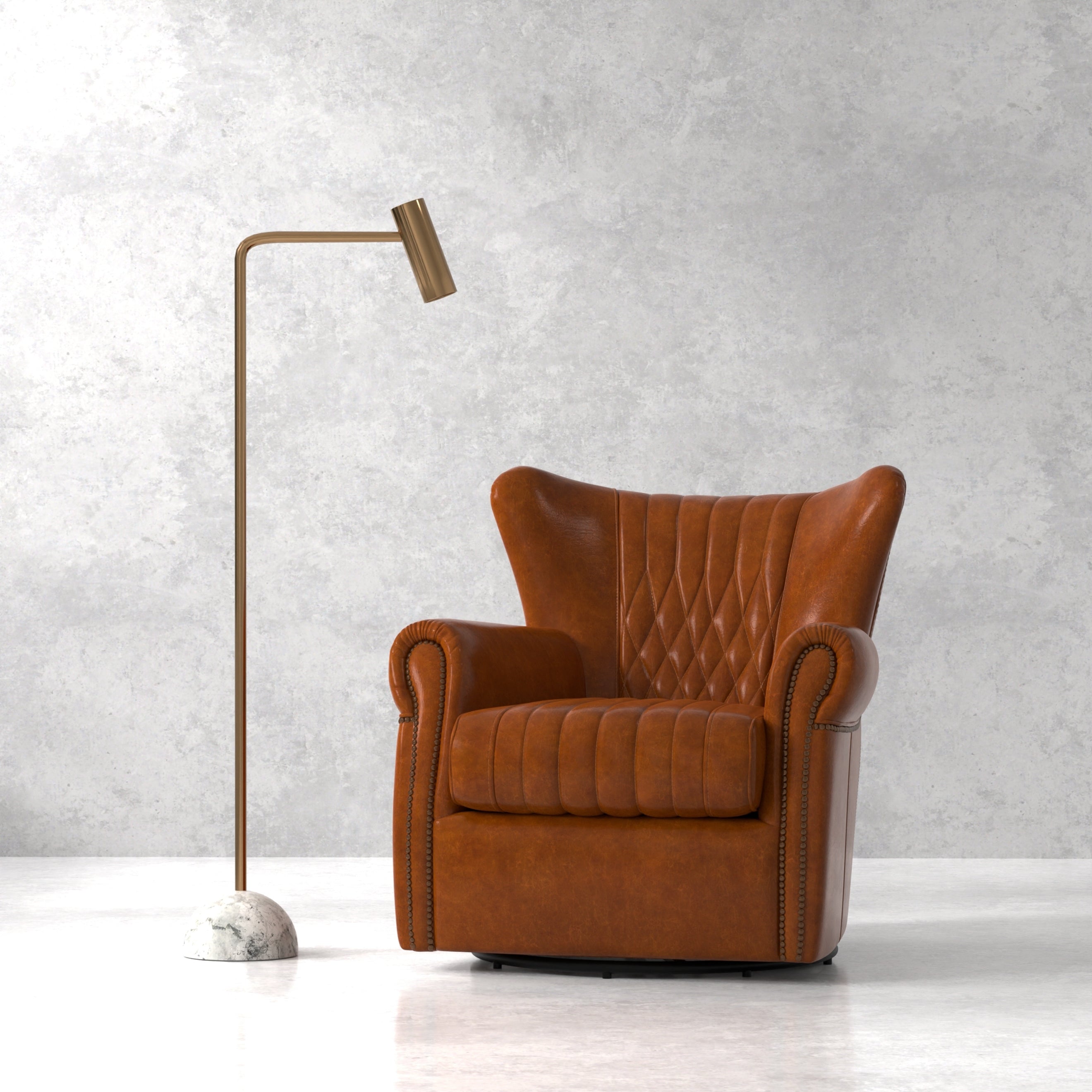 Bugatti Leather Swivel Chair