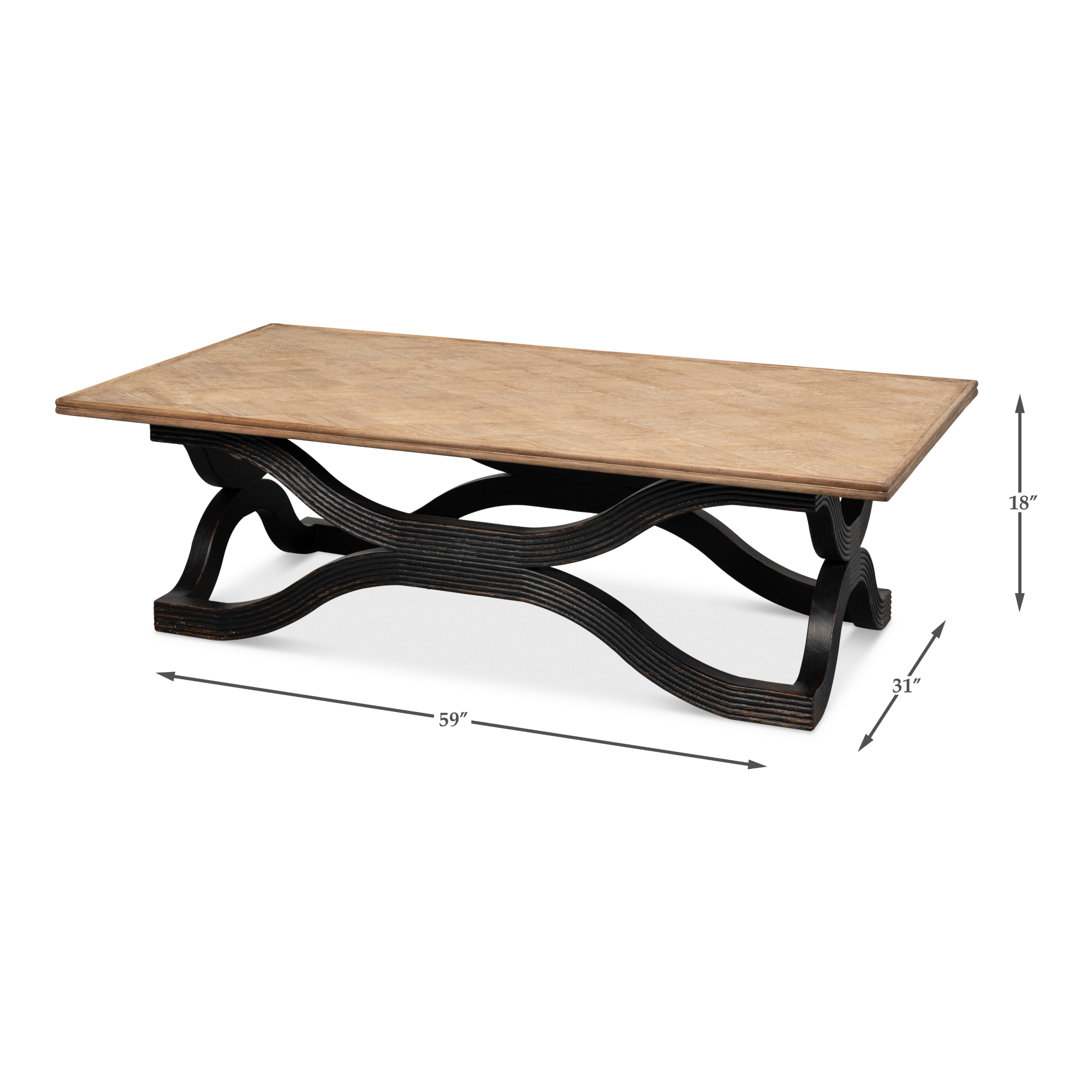 Wavy Coffee Table - Antique Black