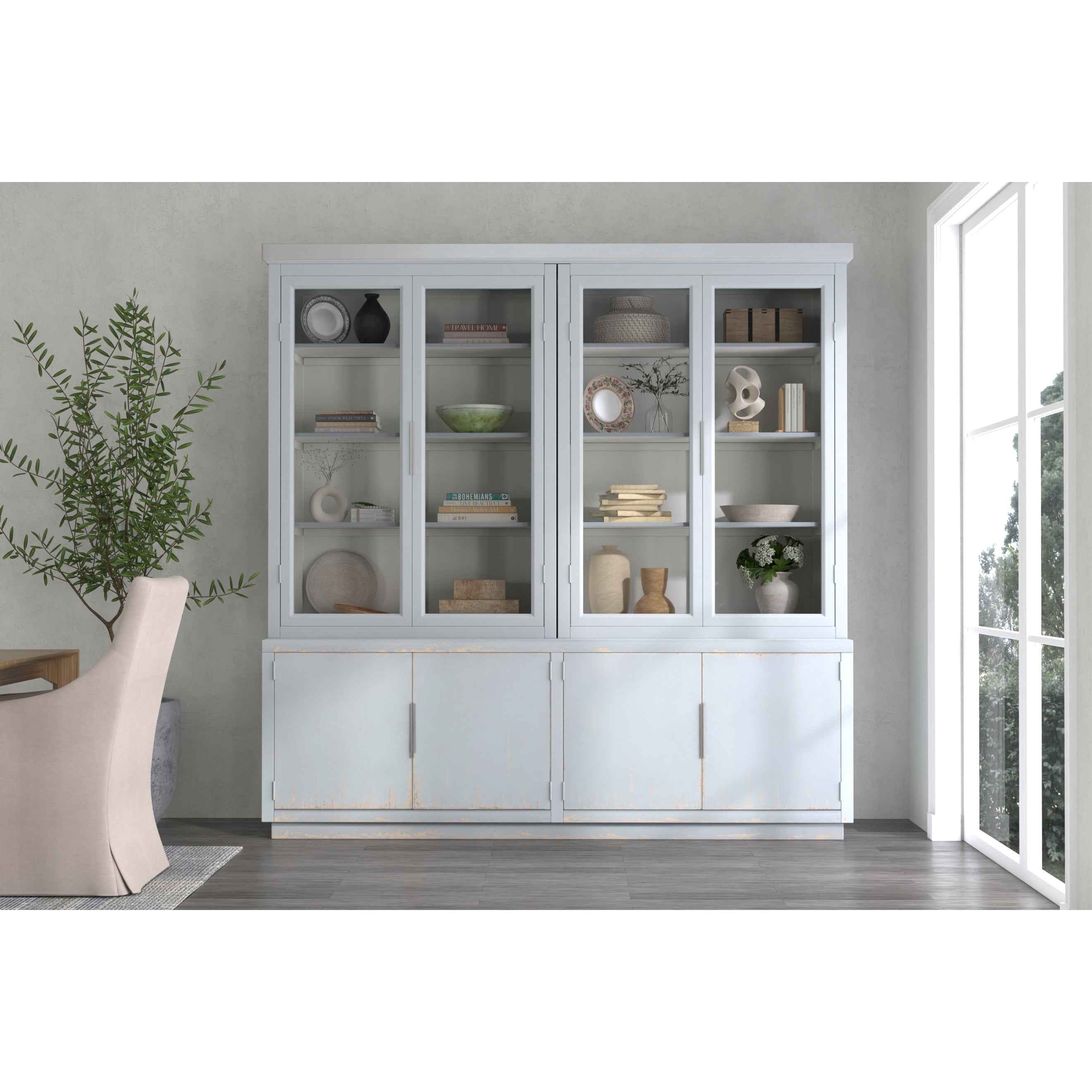 Maldives 4-Door Bookcase - Blue