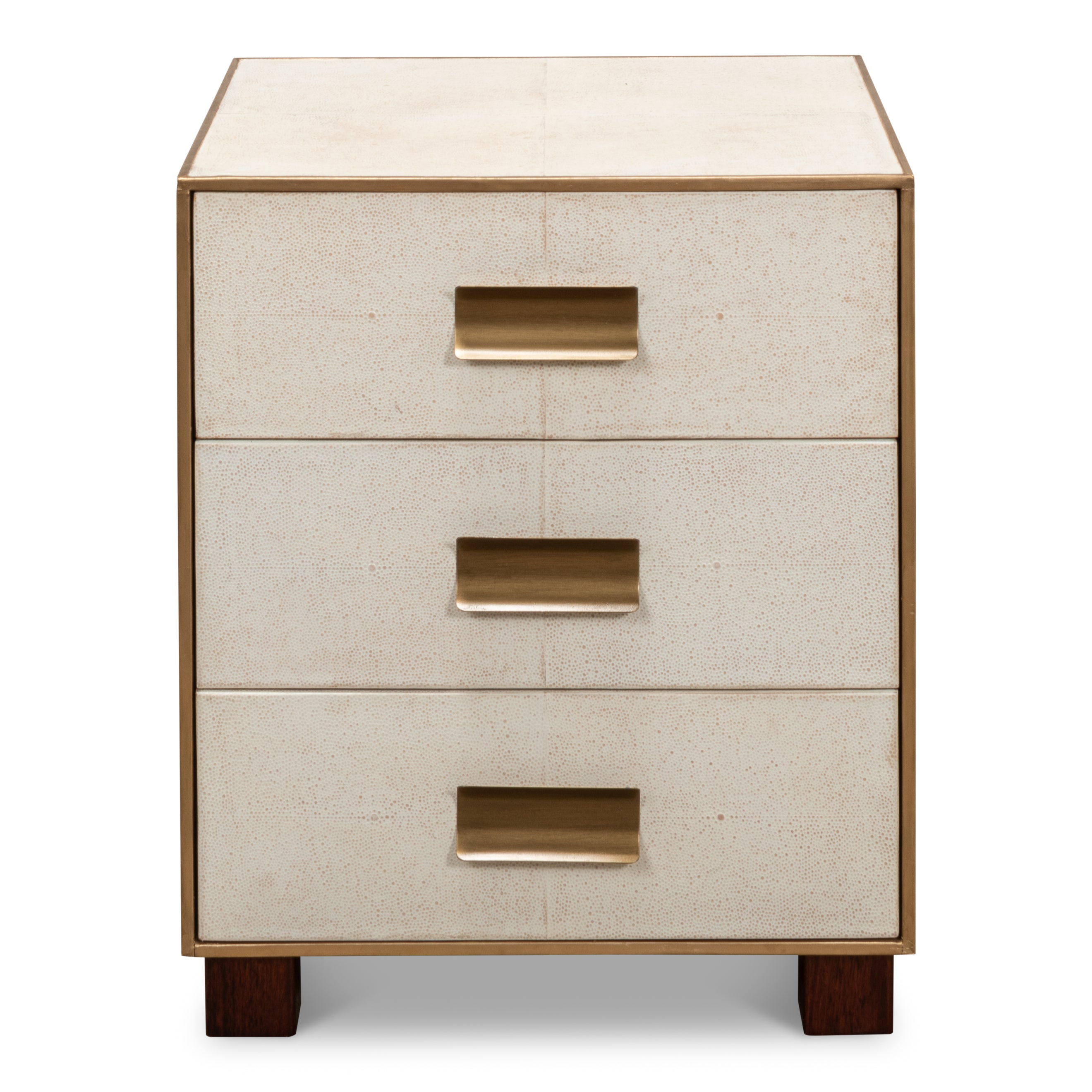 Shagreen 3 Drawer Side Table - Osprey White
