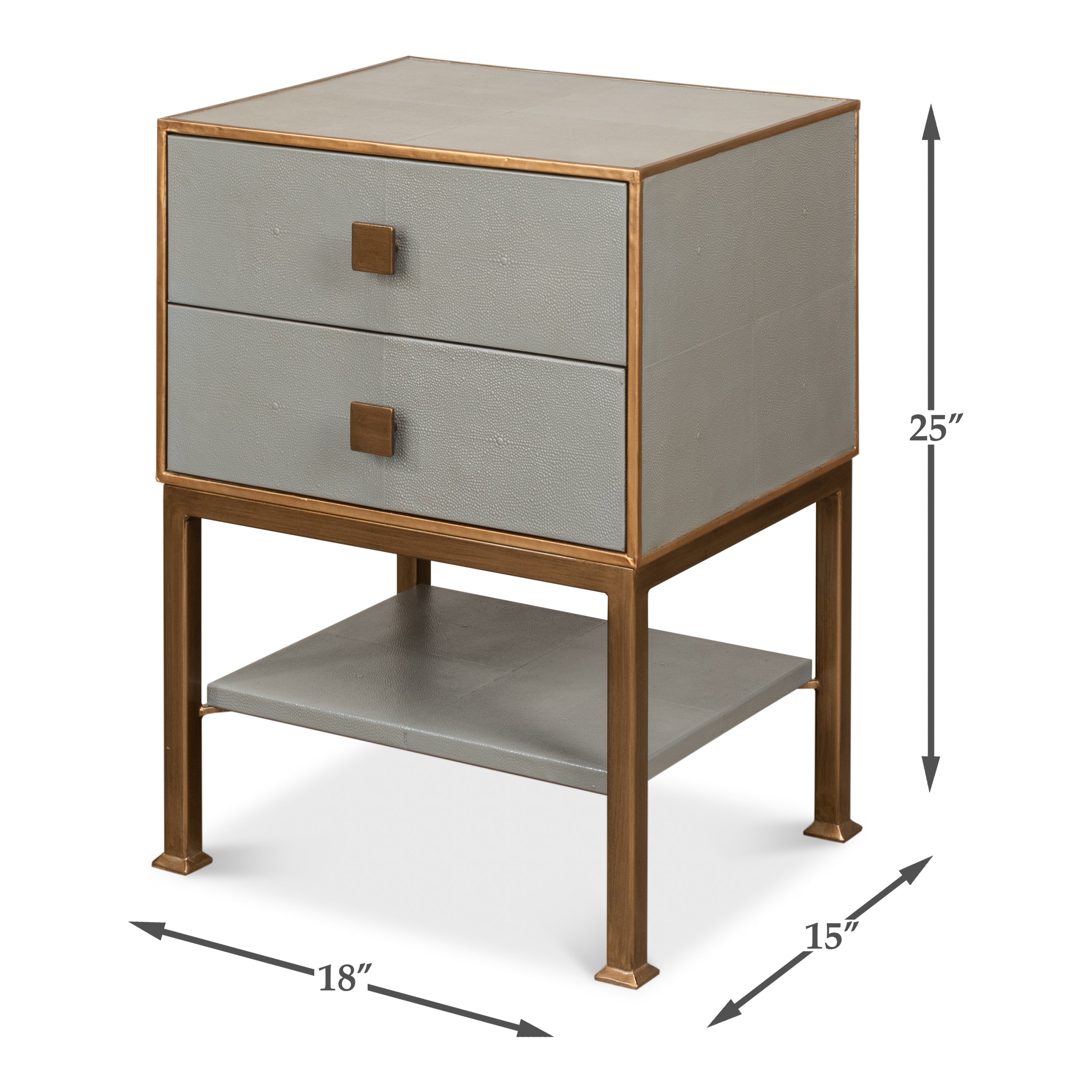 Gillian 2-Drawer Nightstand - Storm Grey