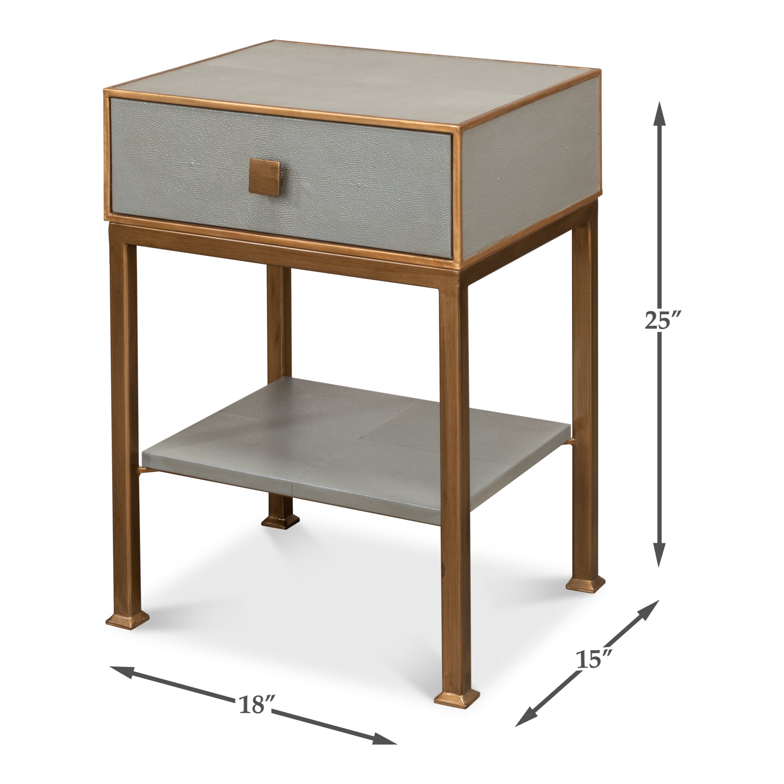 Gillian 1-Drawer Nightstand - Storm Grey