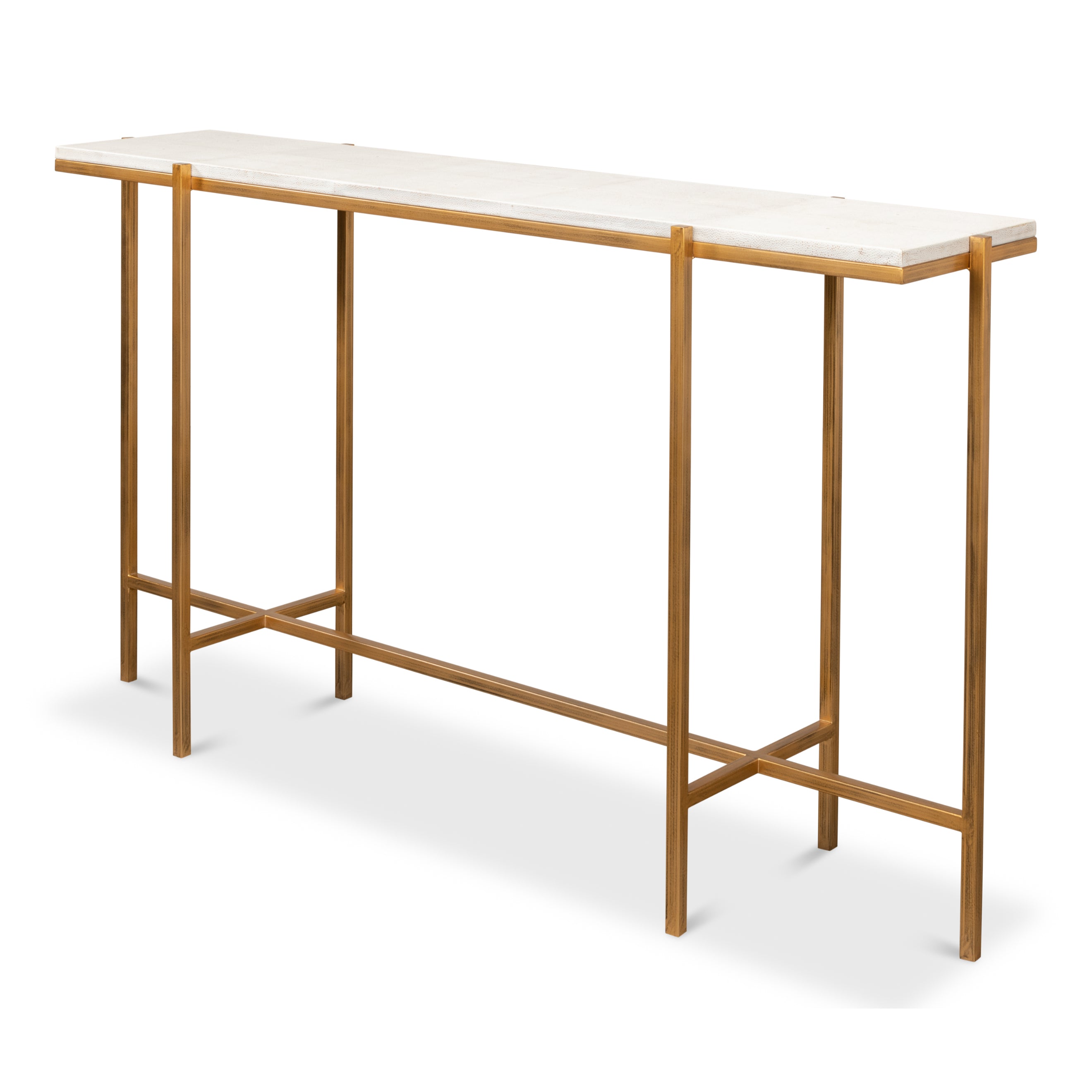 Shagreen Console Table - Osprey White
