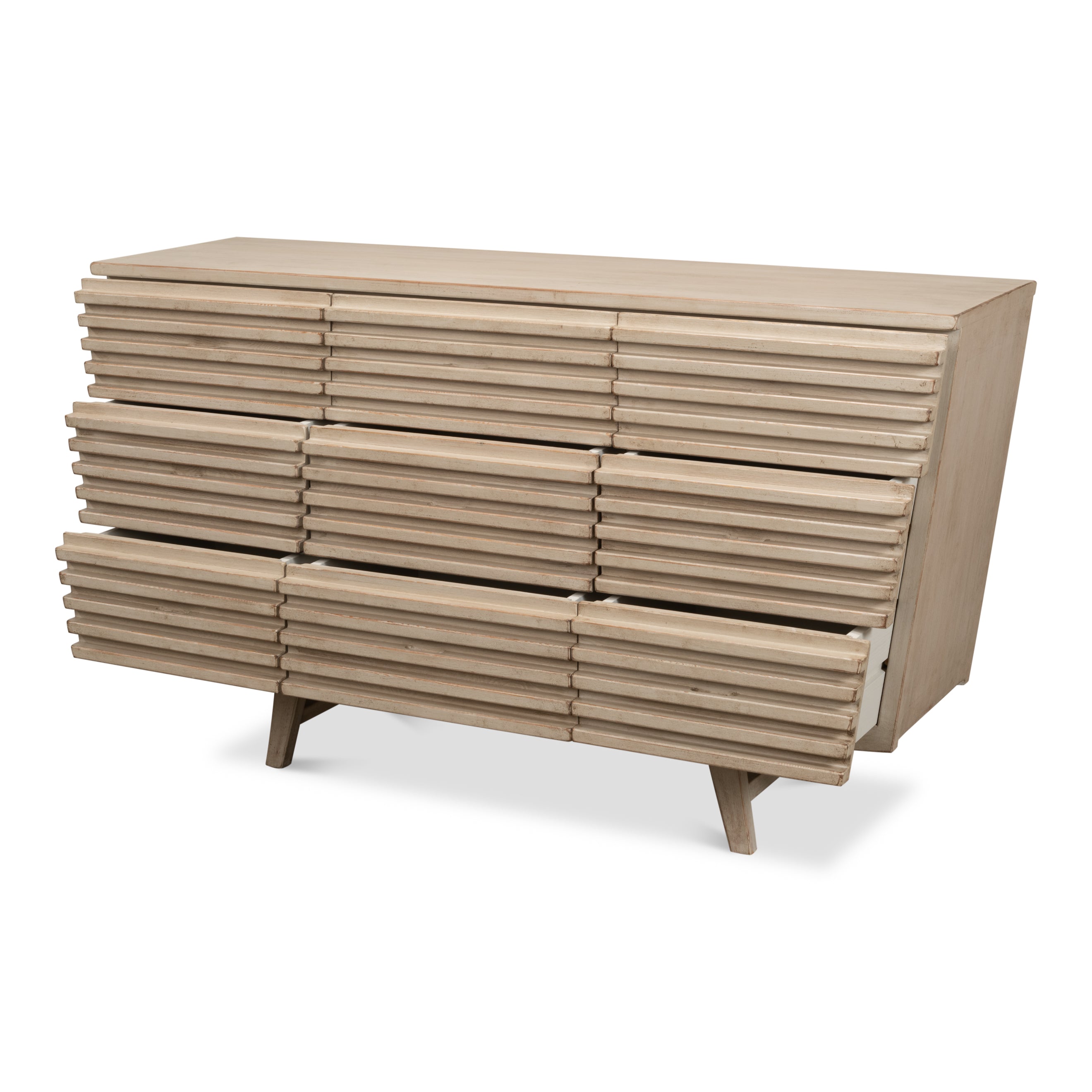 Ribbed 9 Drawer Commode