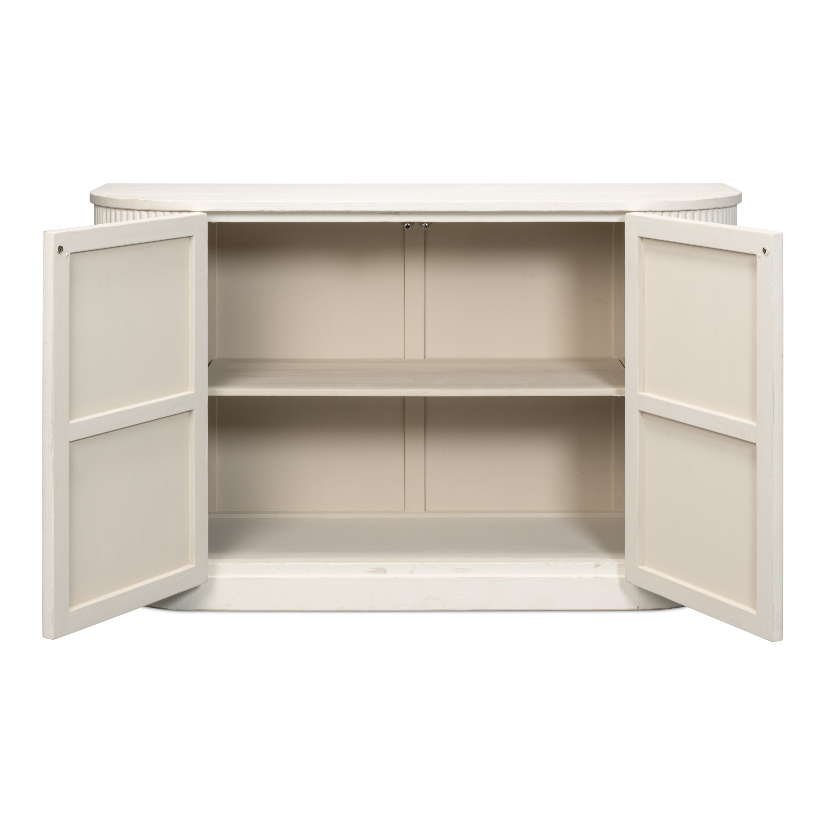 Halle Entrance Demilune Antique White Cabinet