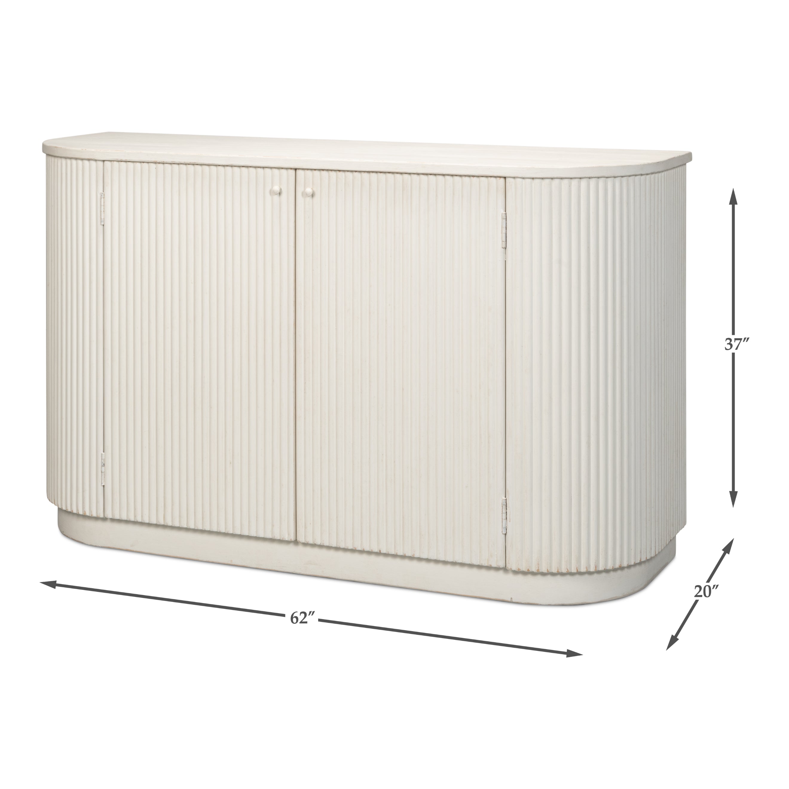 Halle Entrance Demilune Antique White Cabinet