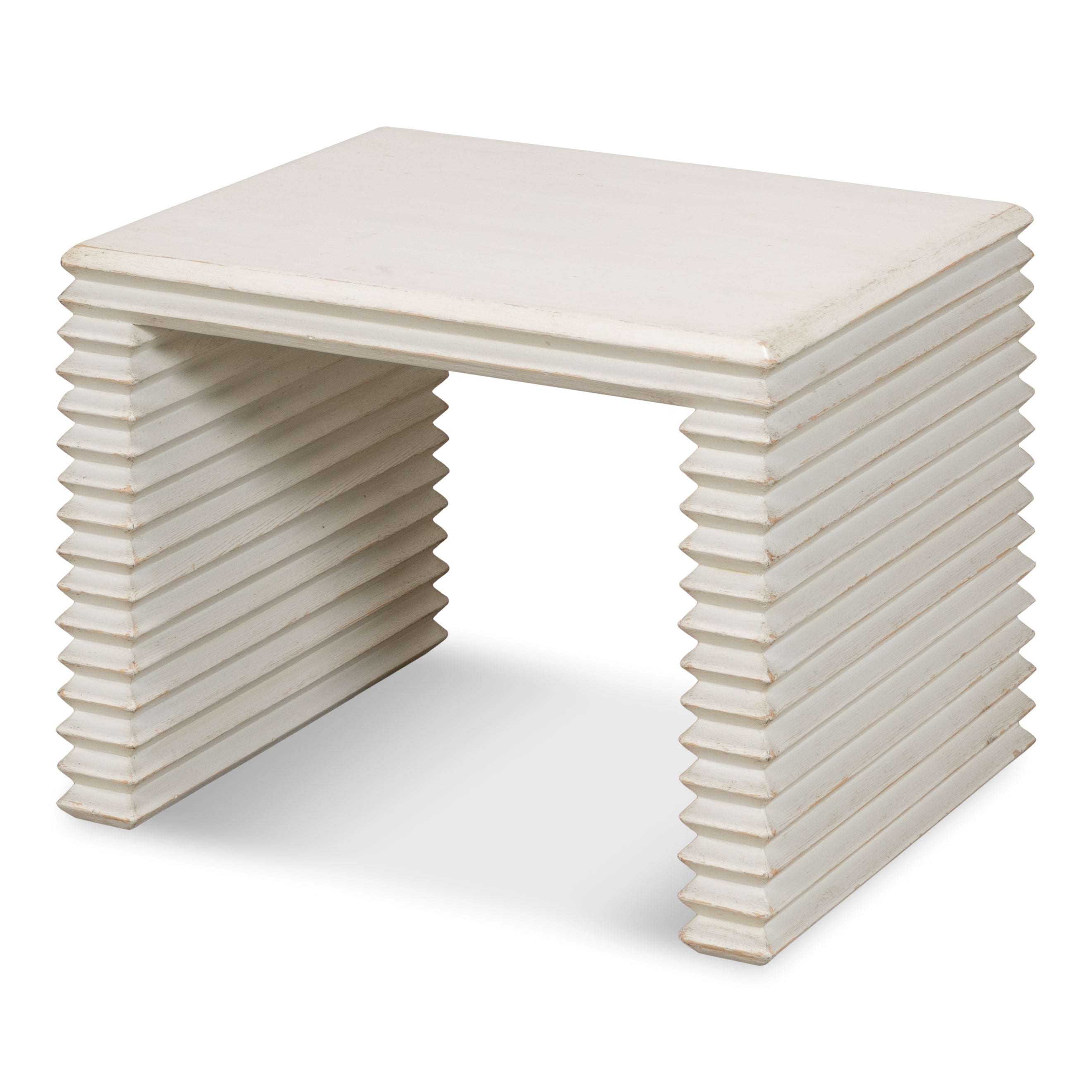 Stacked Stool - Antique White