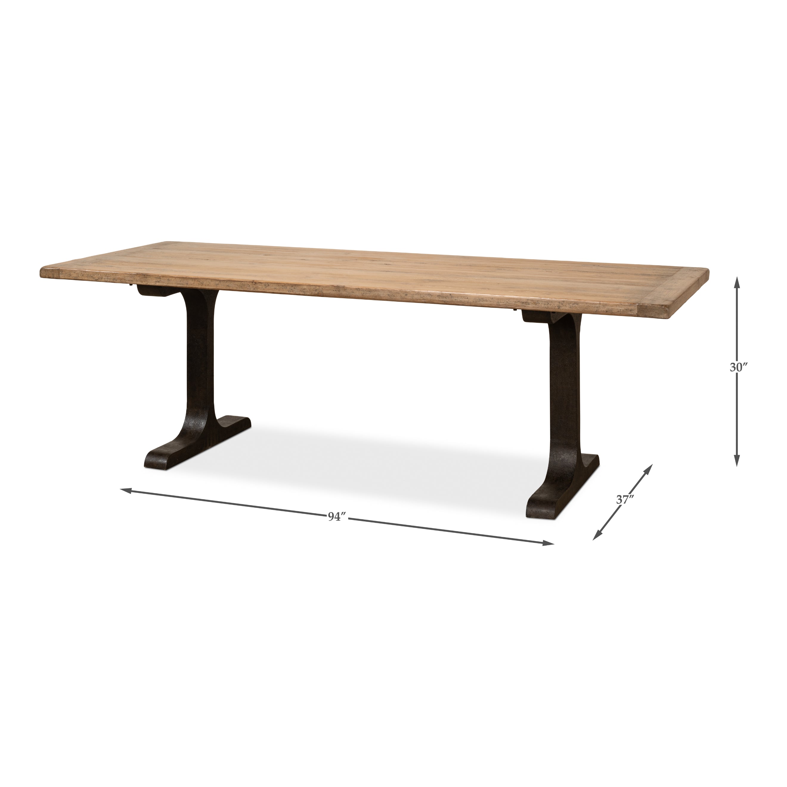 Decan Dining Table with Iron Base