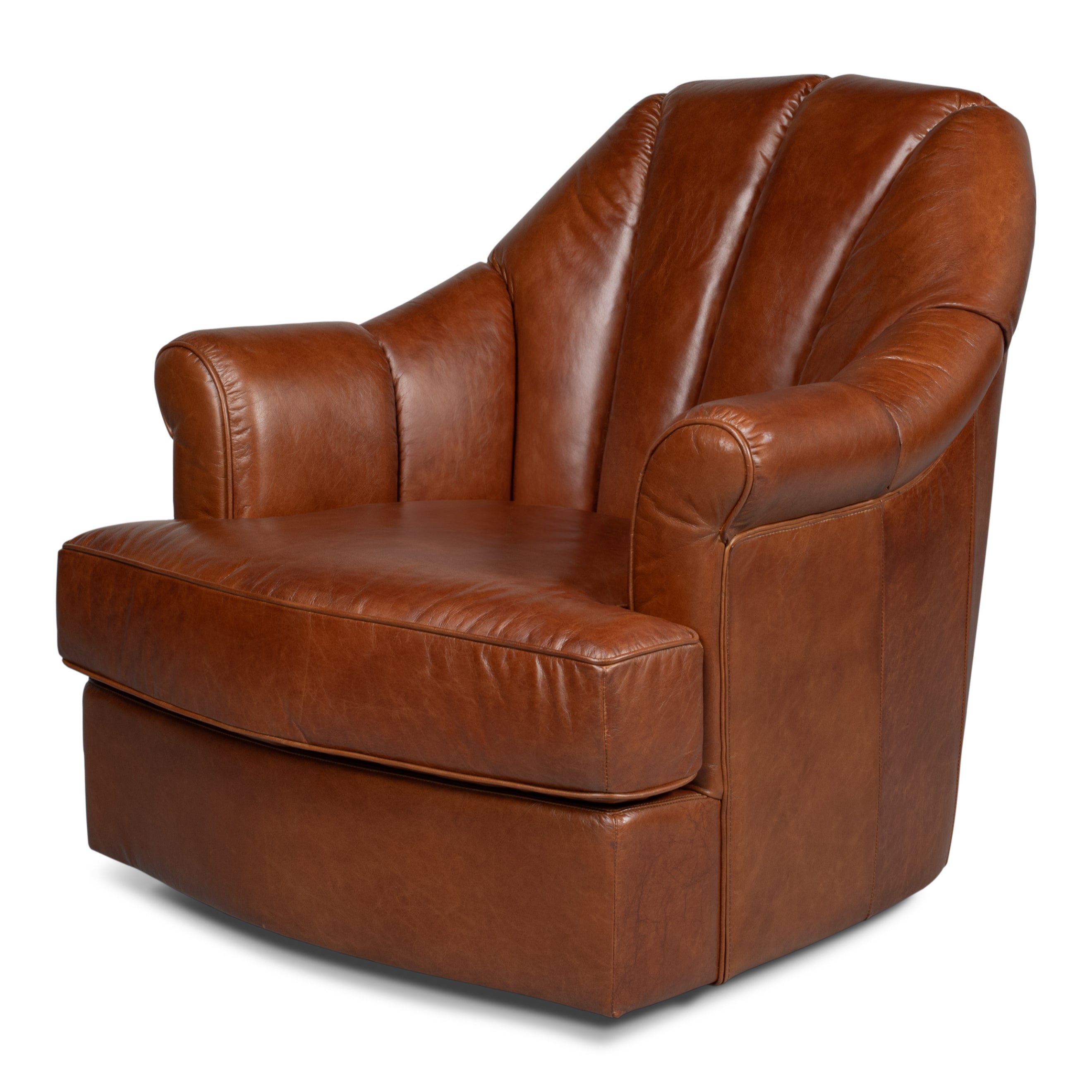 Scoth Swivel Chair in Distilled Leather