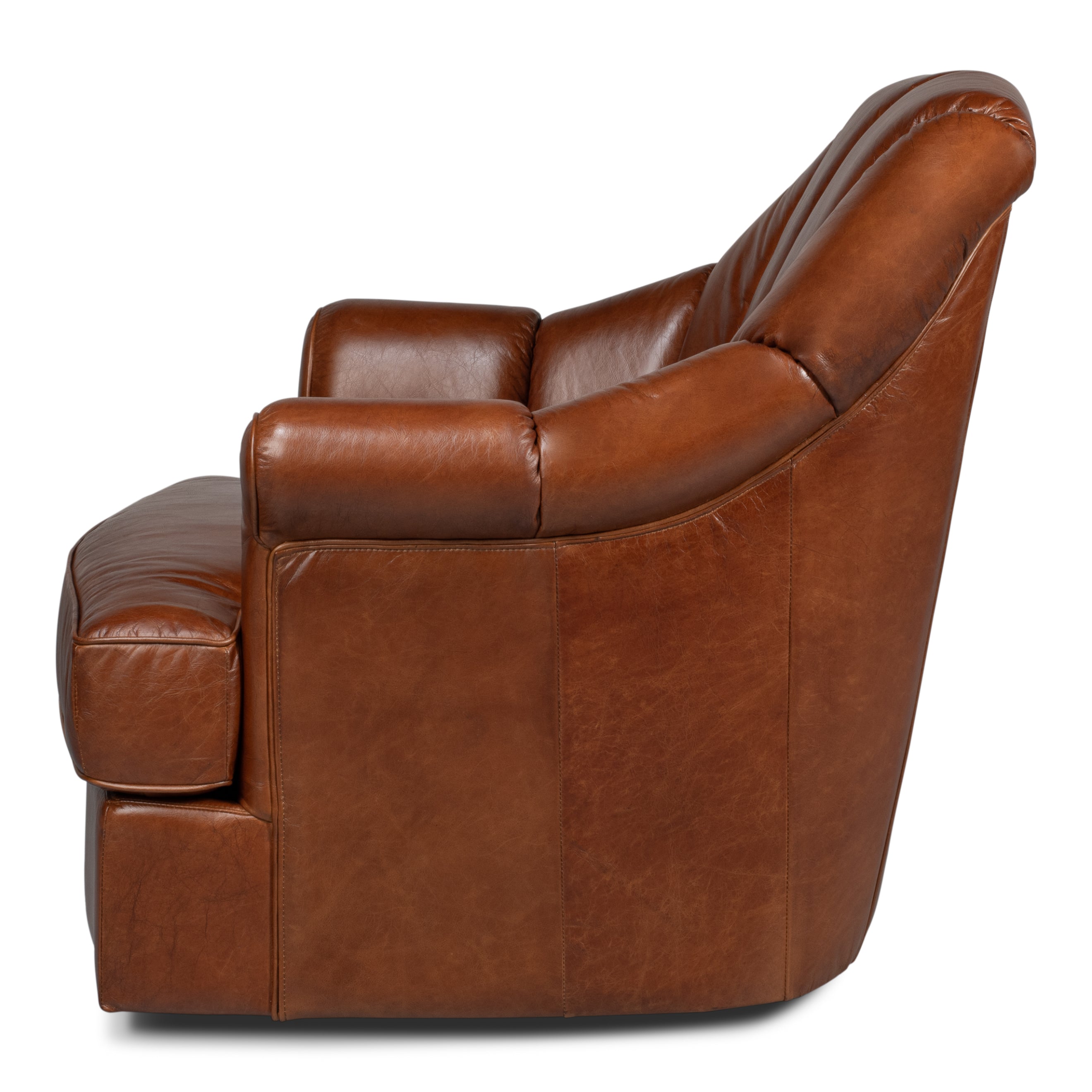 Scoth Swivel Chair in Distilled Leather