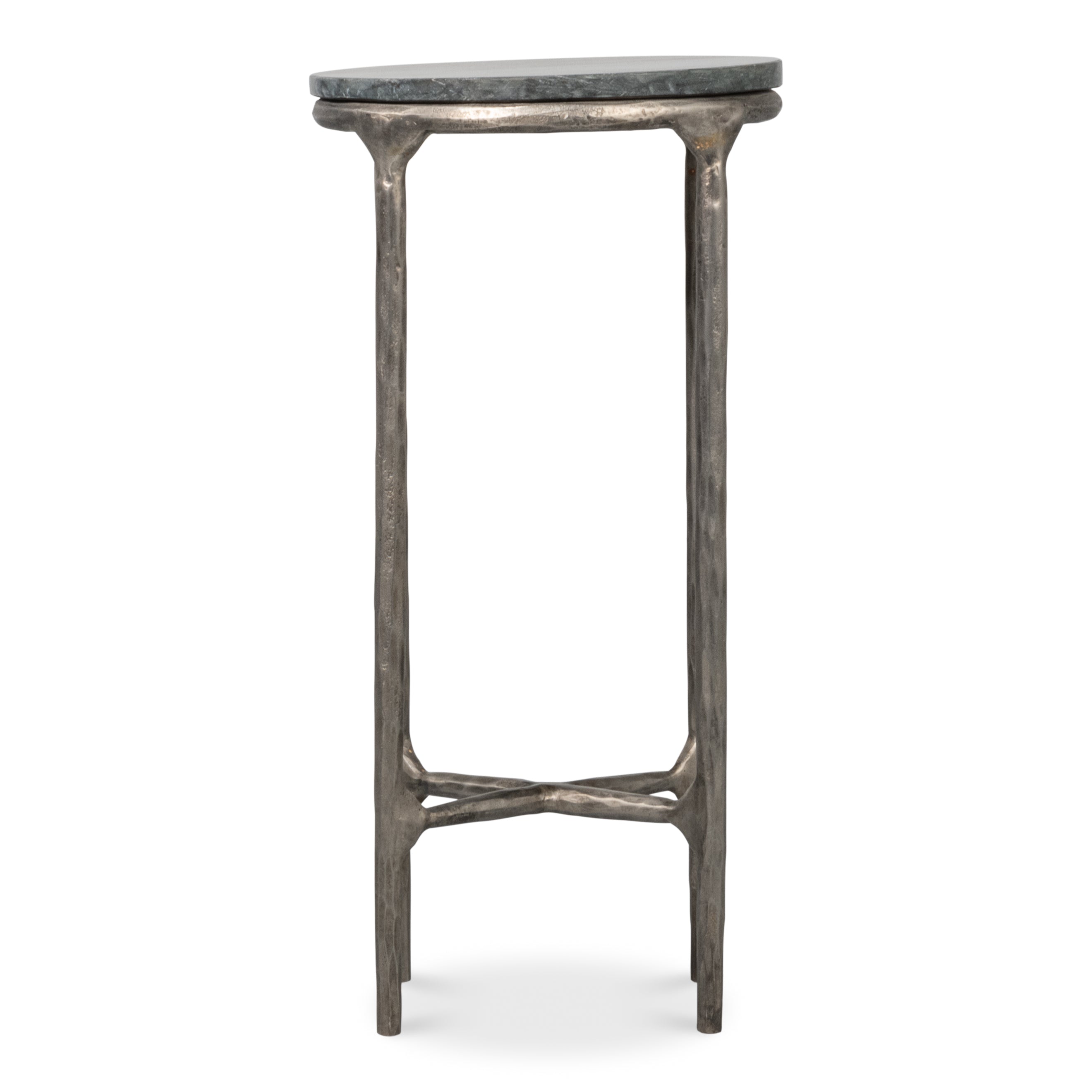 Derrick Iron End Table with Marble Top