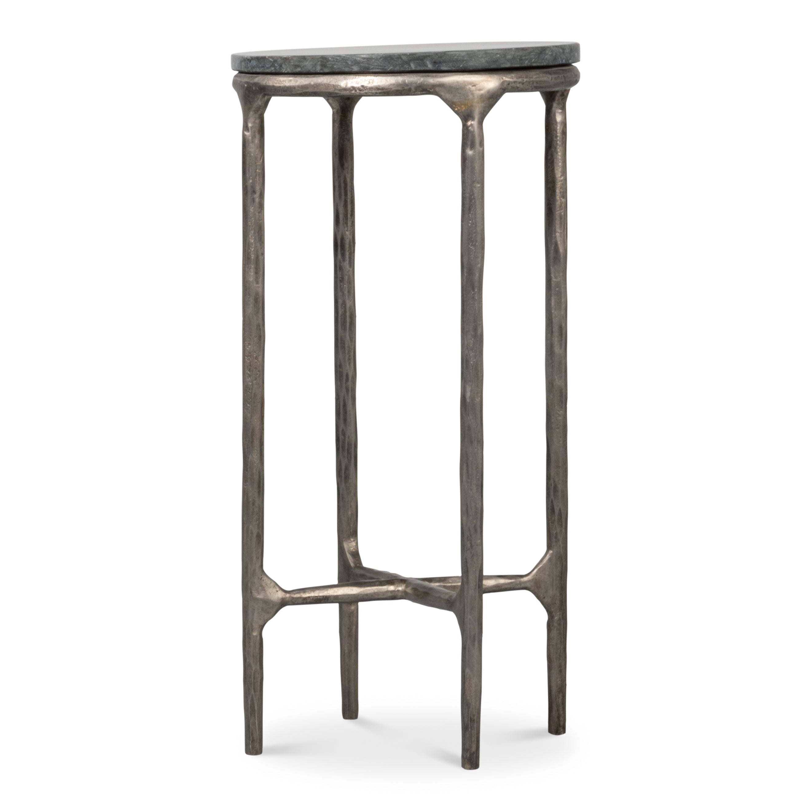 Derrick Iron End Table with Marble Top