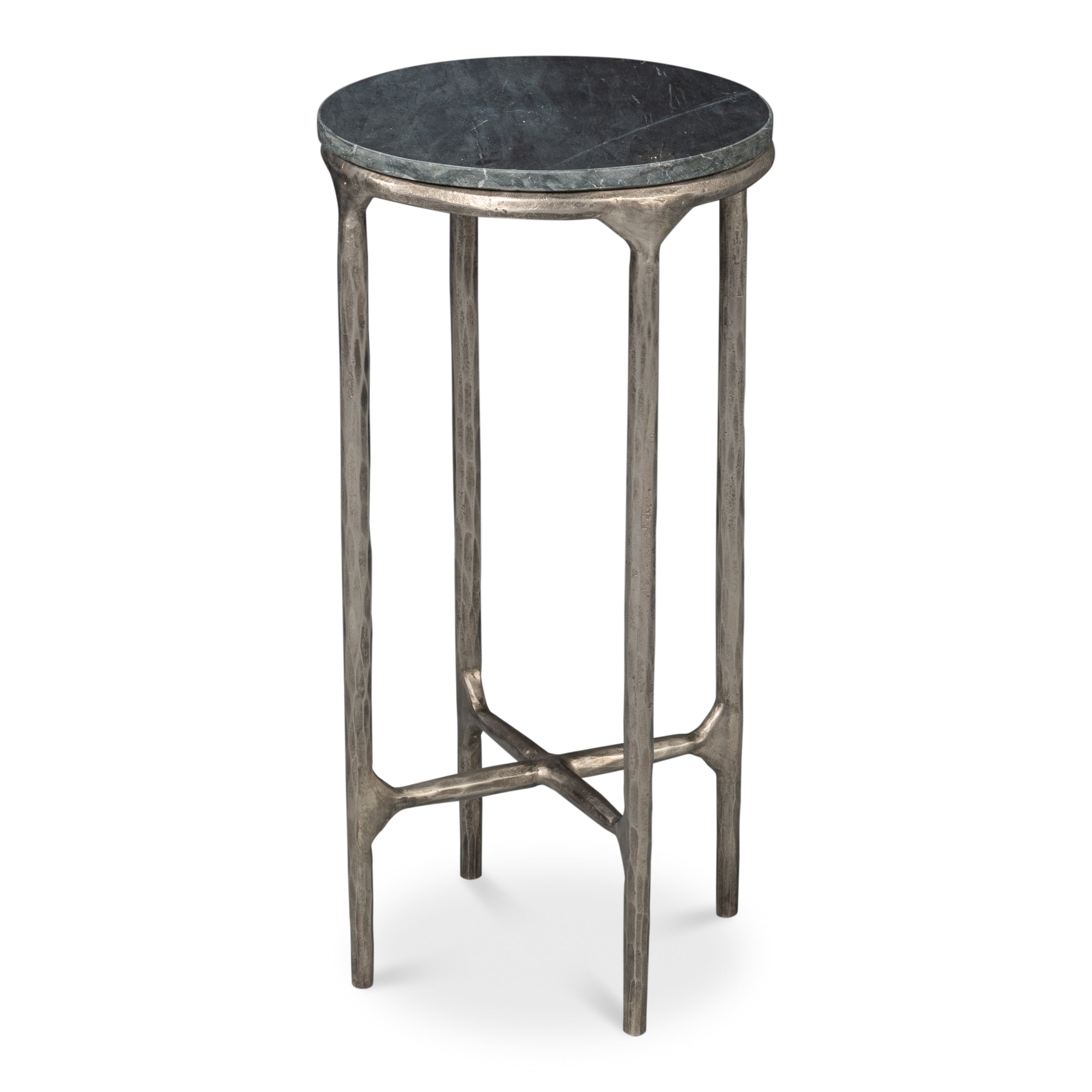 Derrick Iron End Table with Marble Top