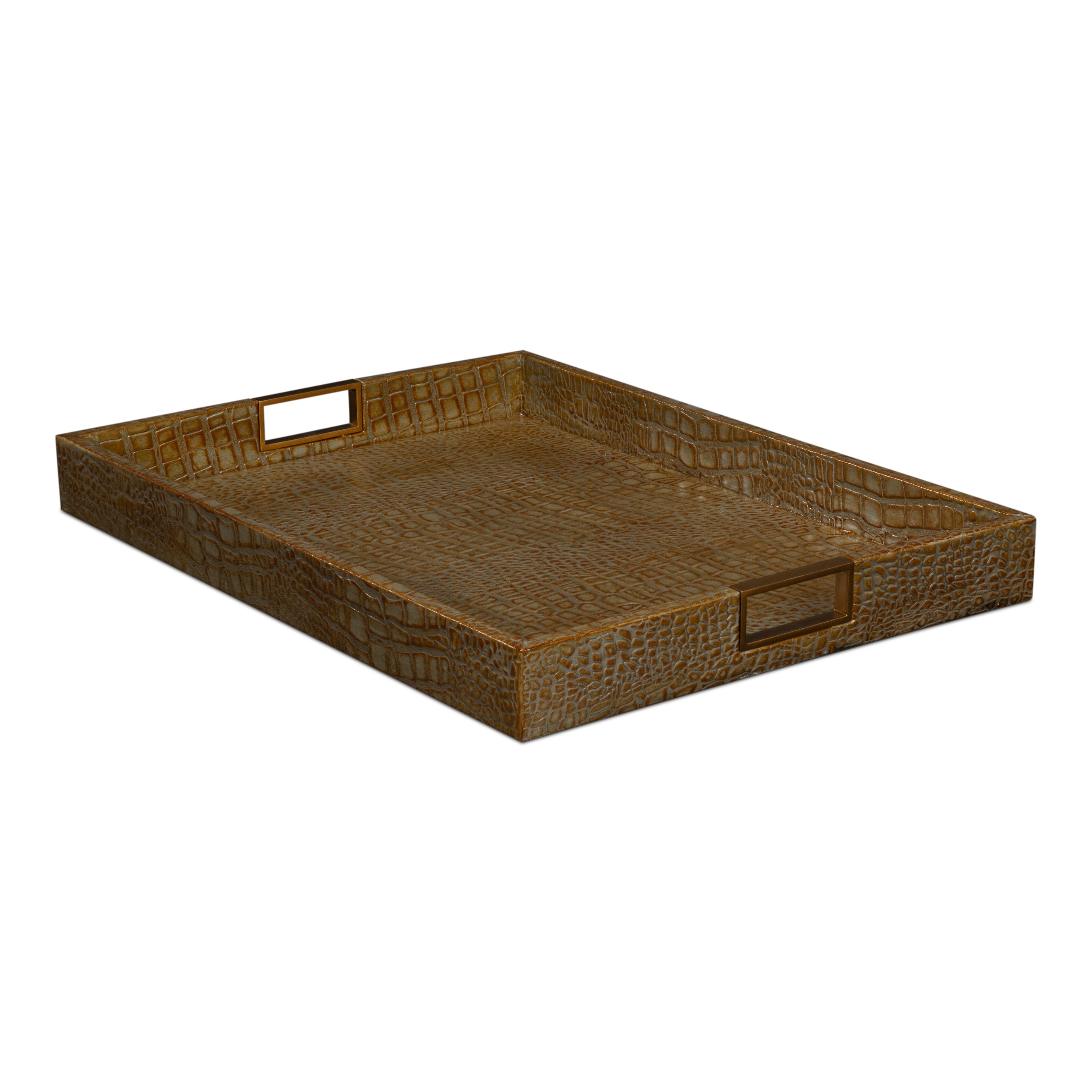 Norton Leather Tray - Croco Leather