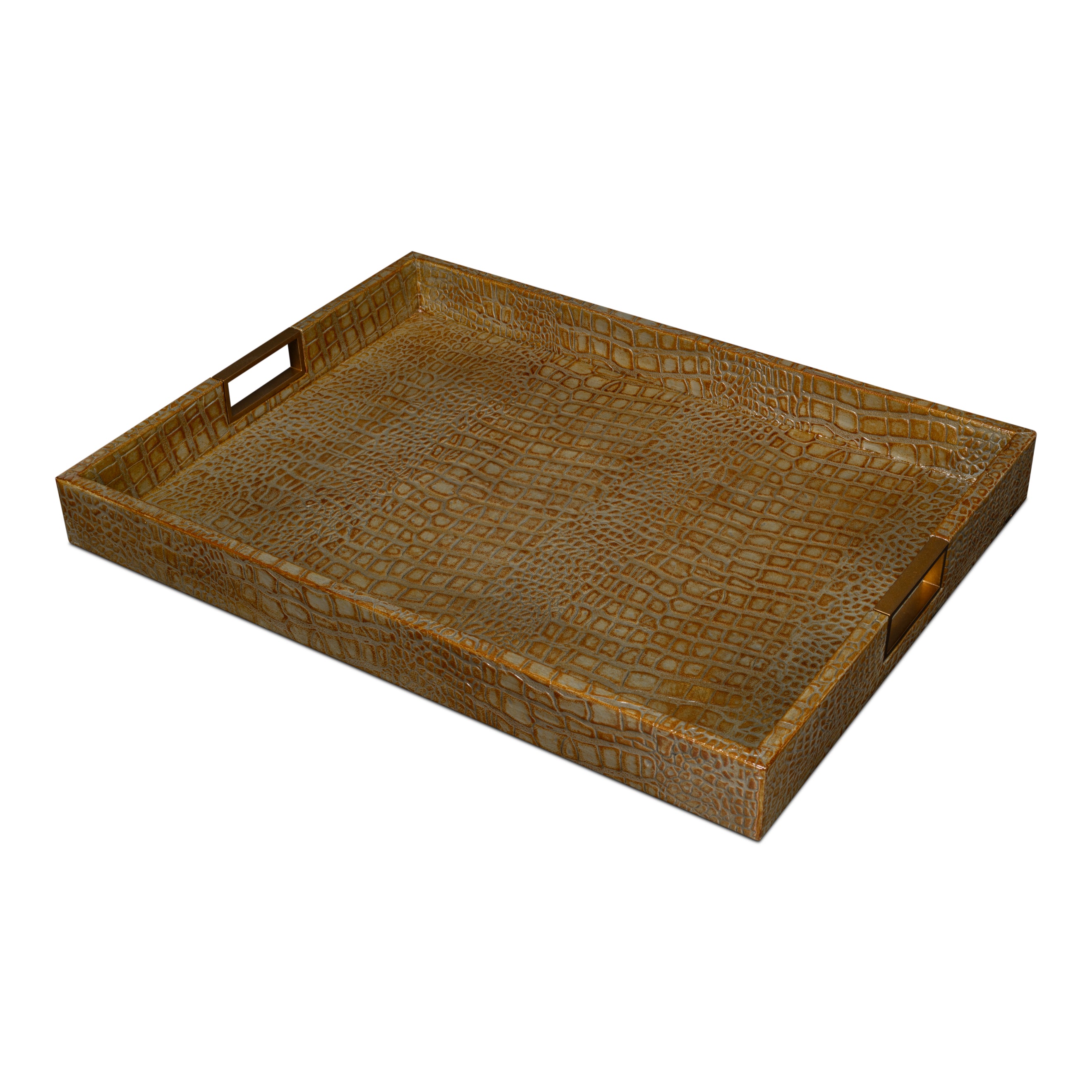 Norton Leather Tray - Croco Leather