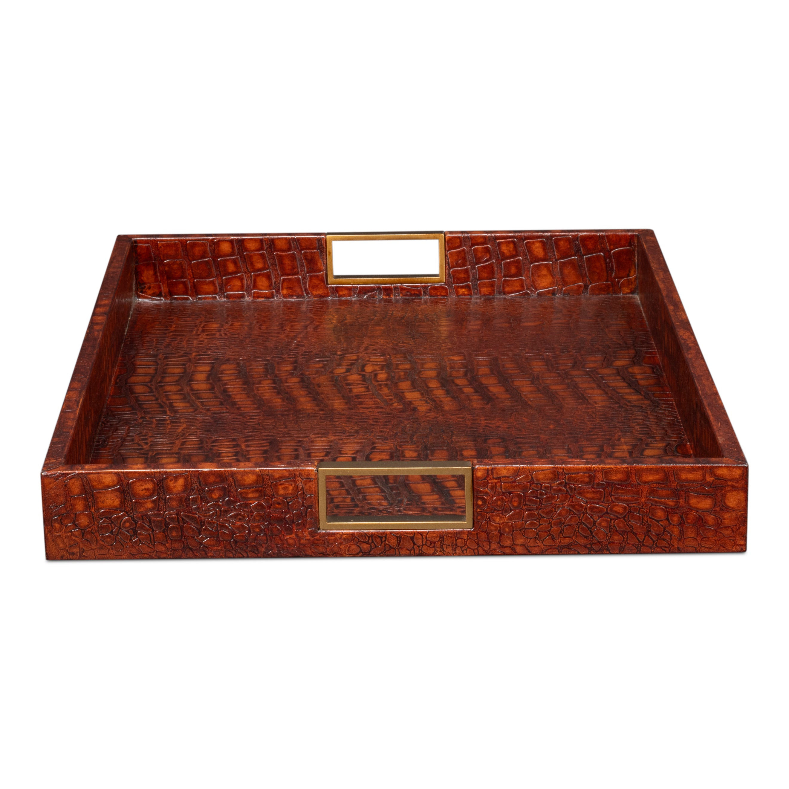 Norton Leather Tray - Croco Leather