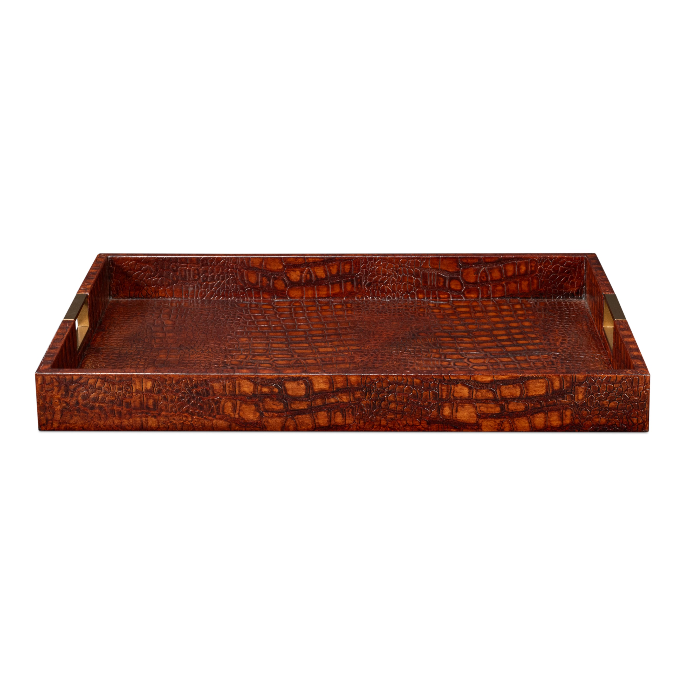 Norton Leather Tray - Croco Leather