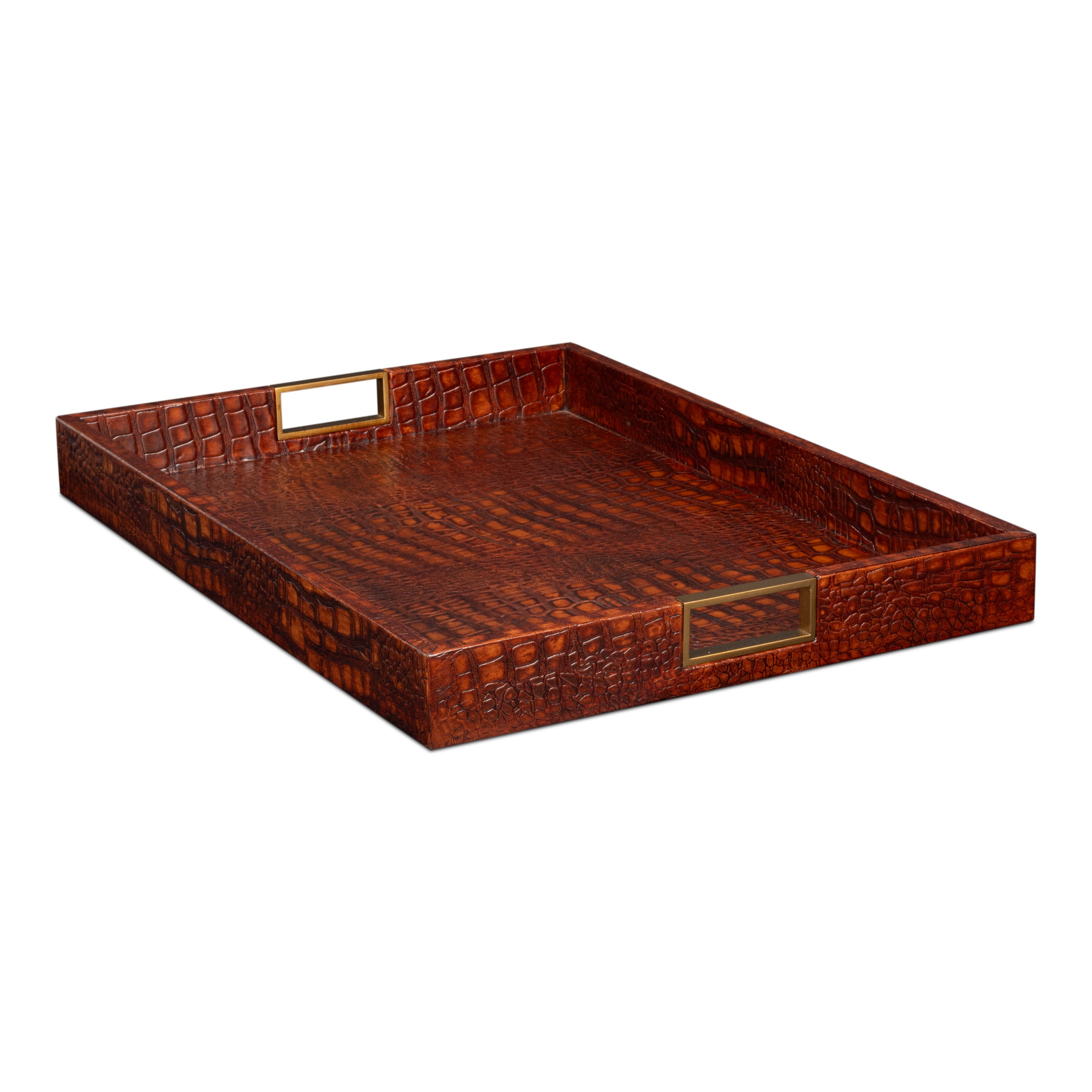 Norton Leather Tray - Croco Leather