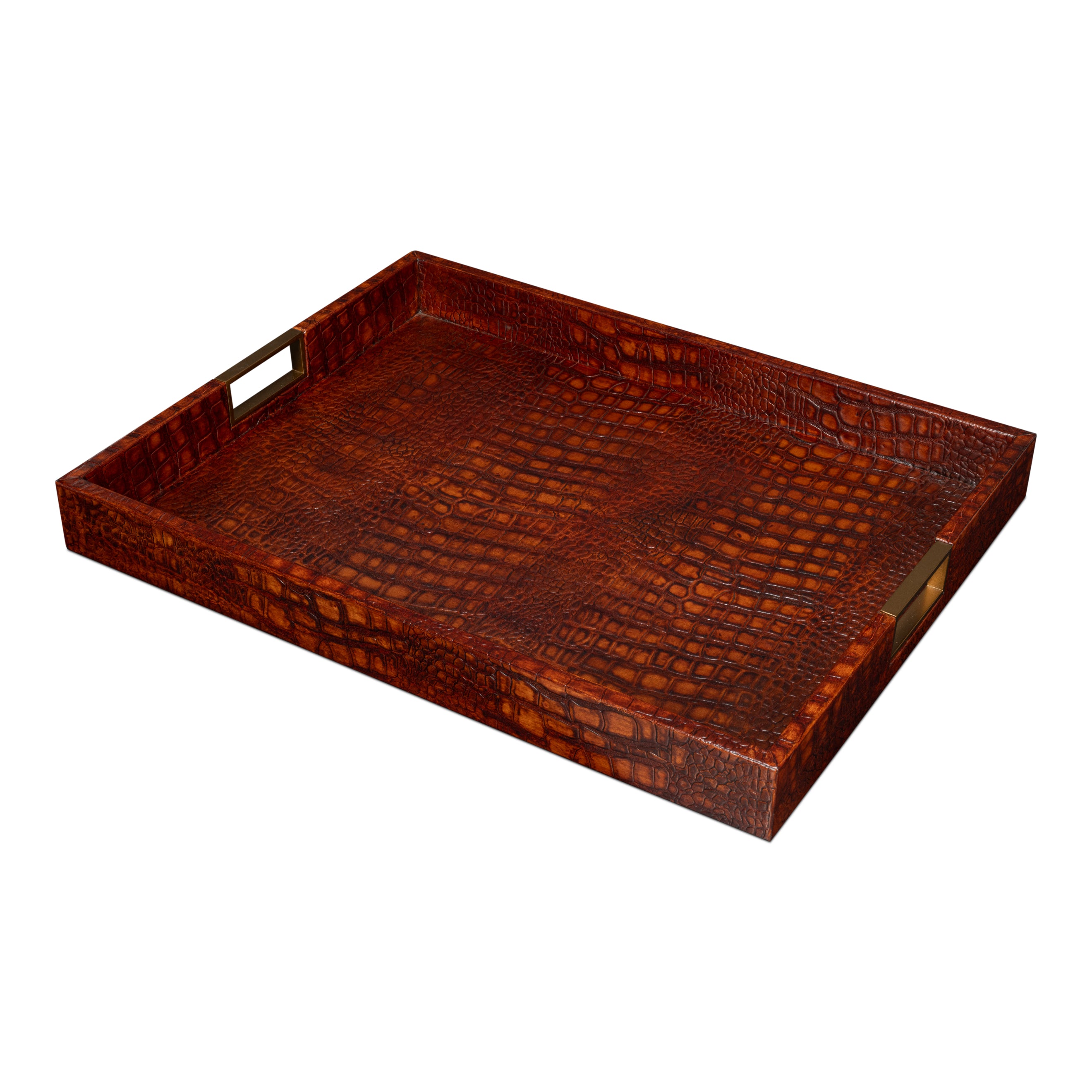 Norton Leather Tray - Croco Leather