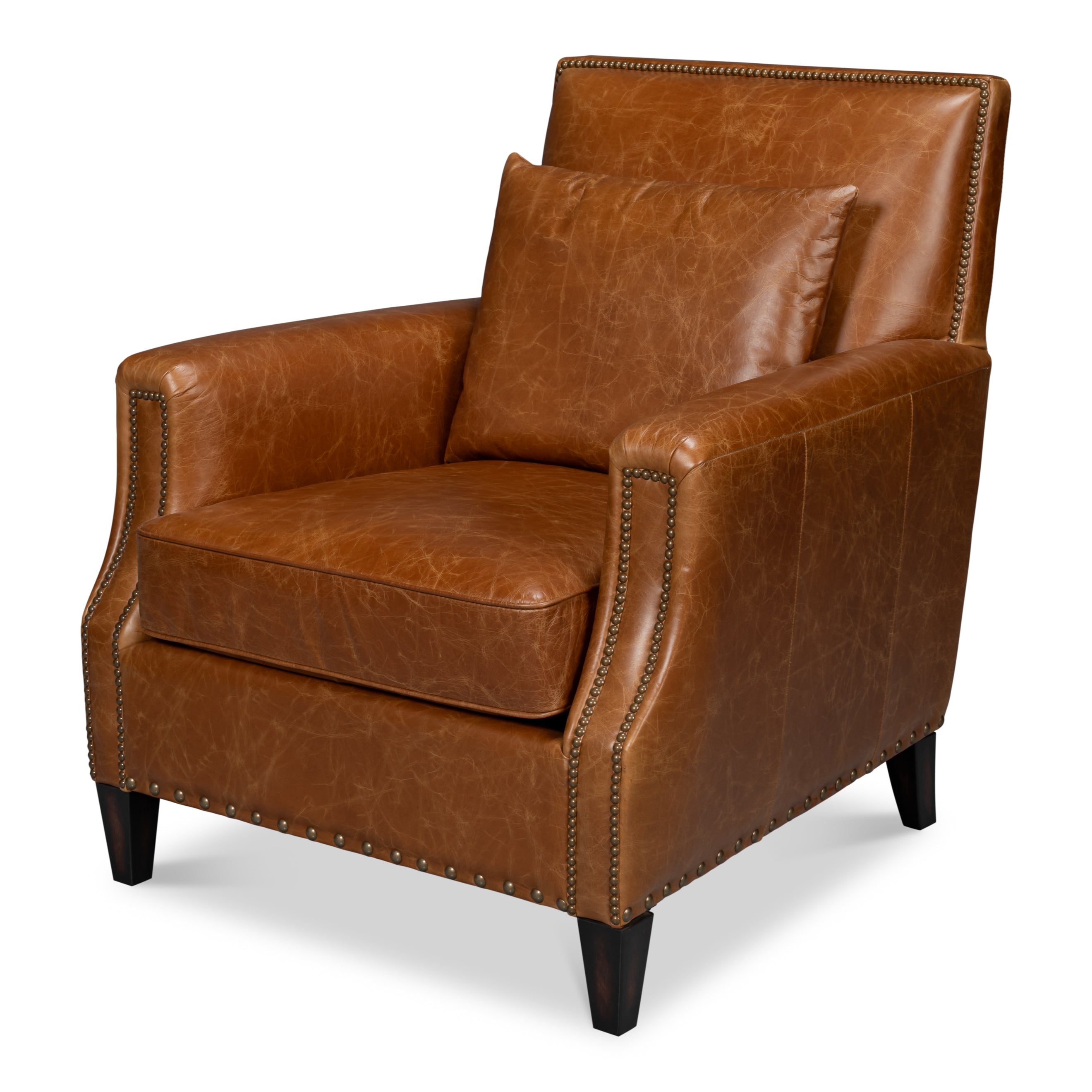 Dimity Distilled Leather Chair - Brown