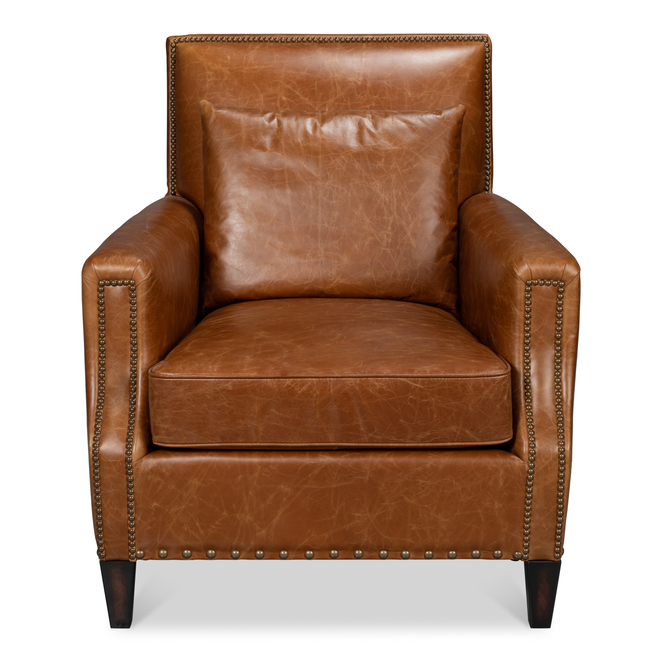 Dimity Distilled Leather Chair - Brown