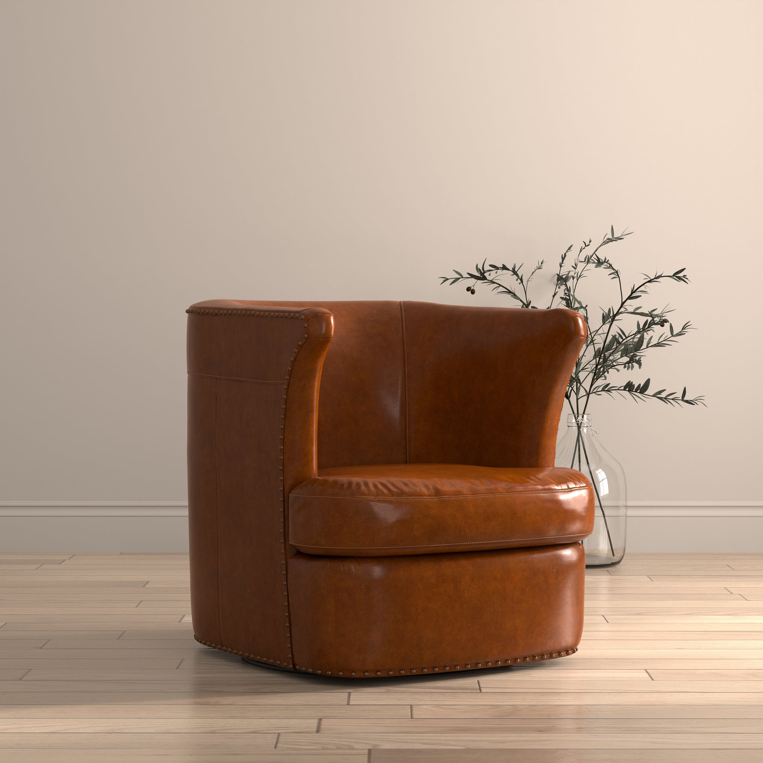 Spencer Distilled Leather Swivel Chair